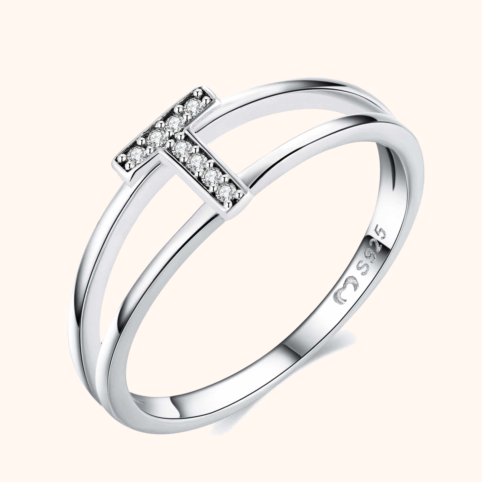 Silver Initials Ring