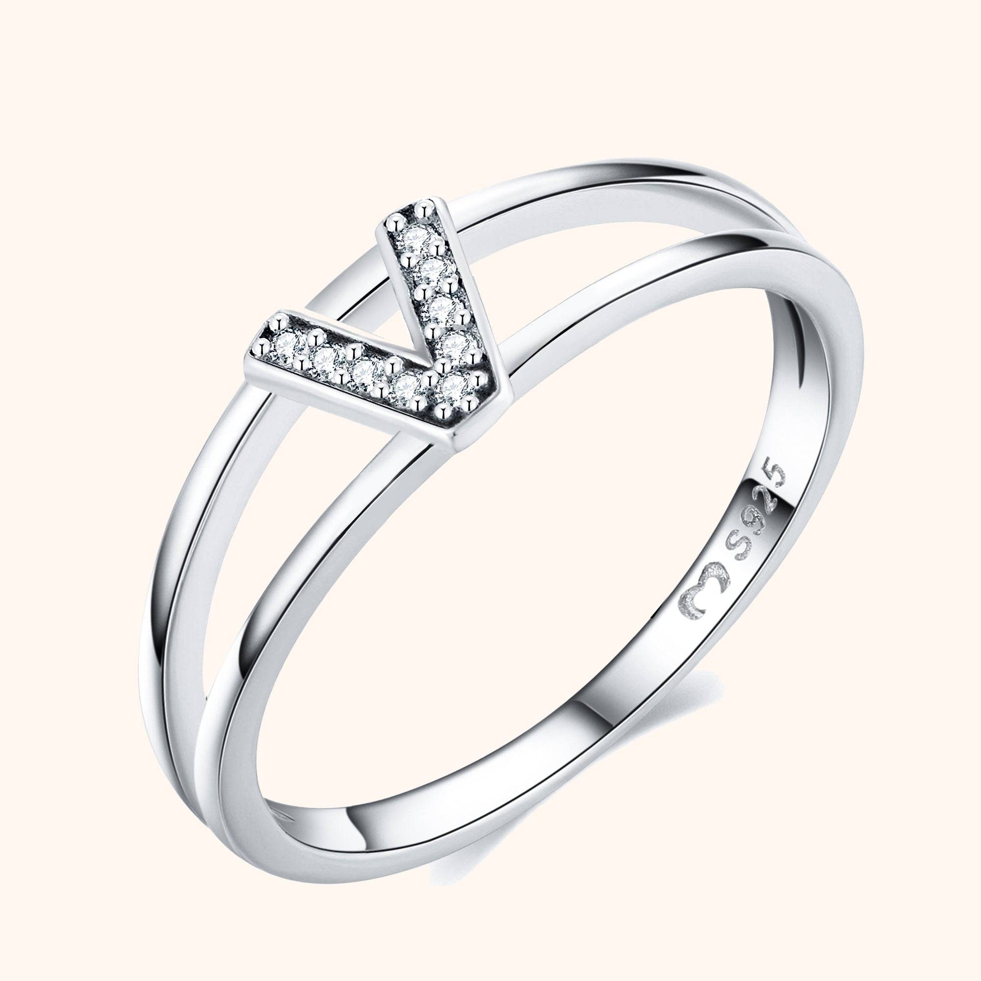 Silver Initials Ring