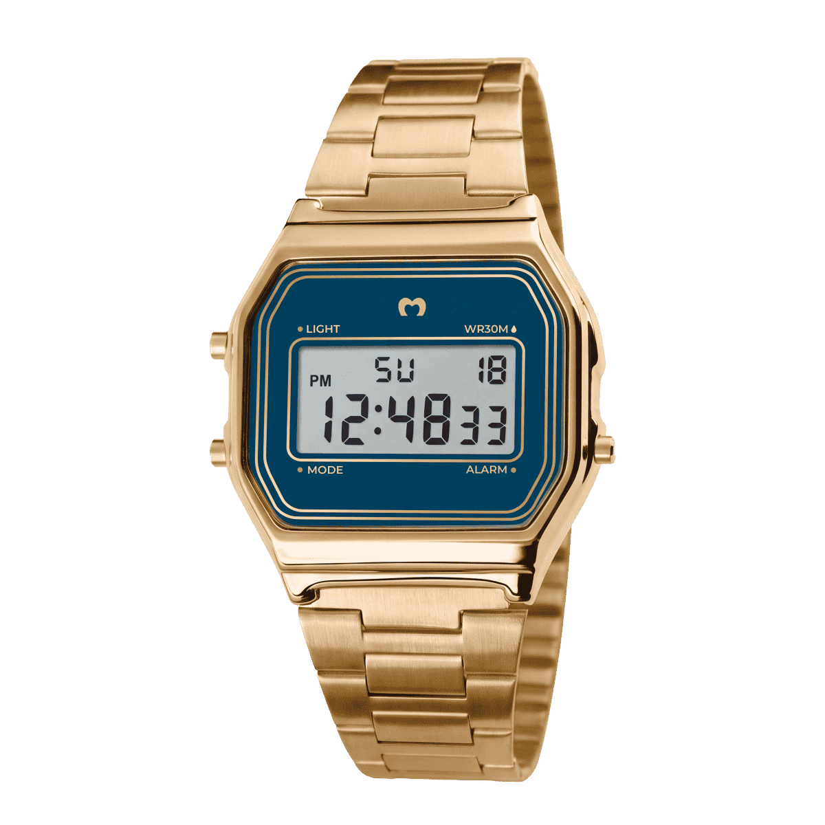 Vintage Digital Watch ~ Gold-Navy Blue