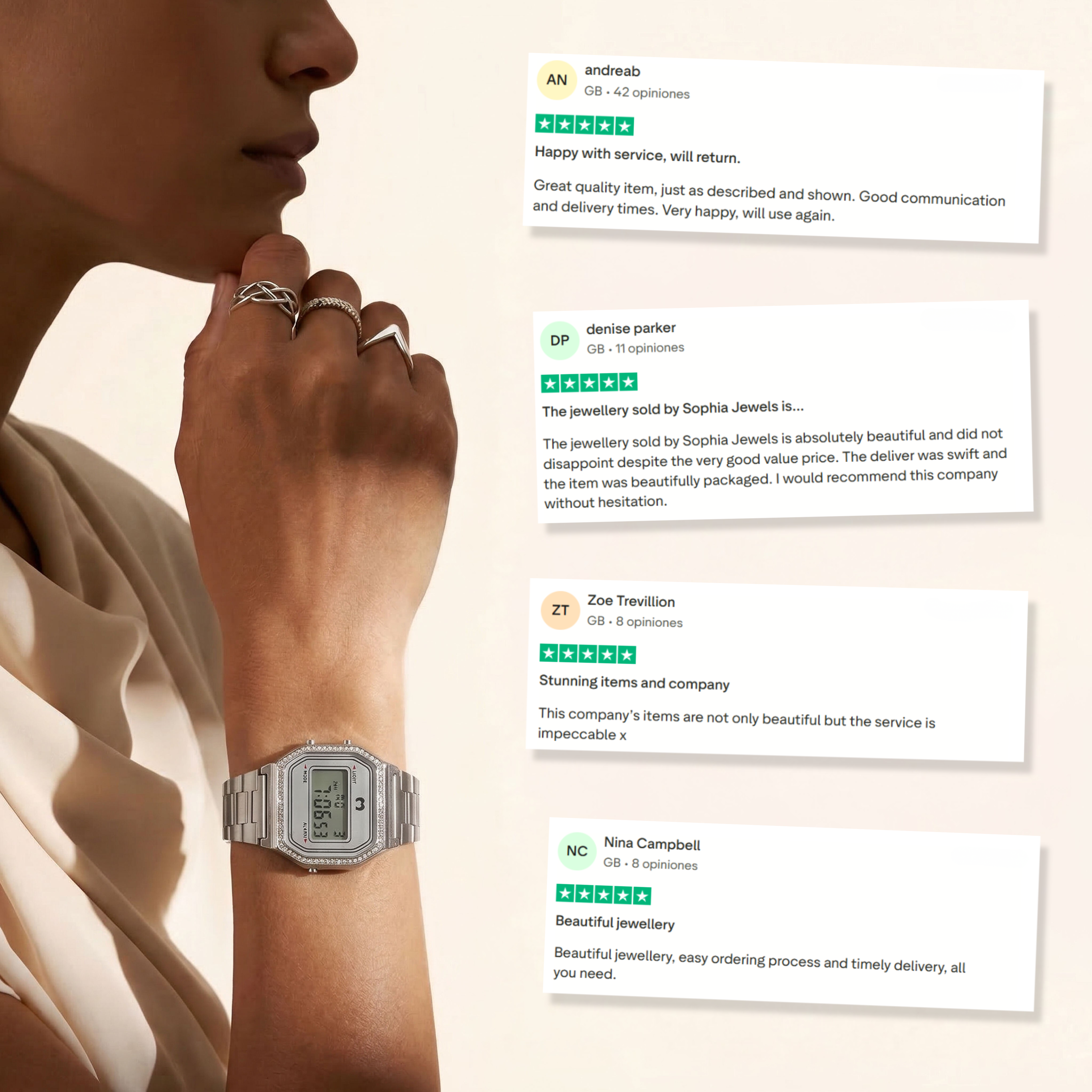 Vintage Glitter Digital Watch ~ Silvery