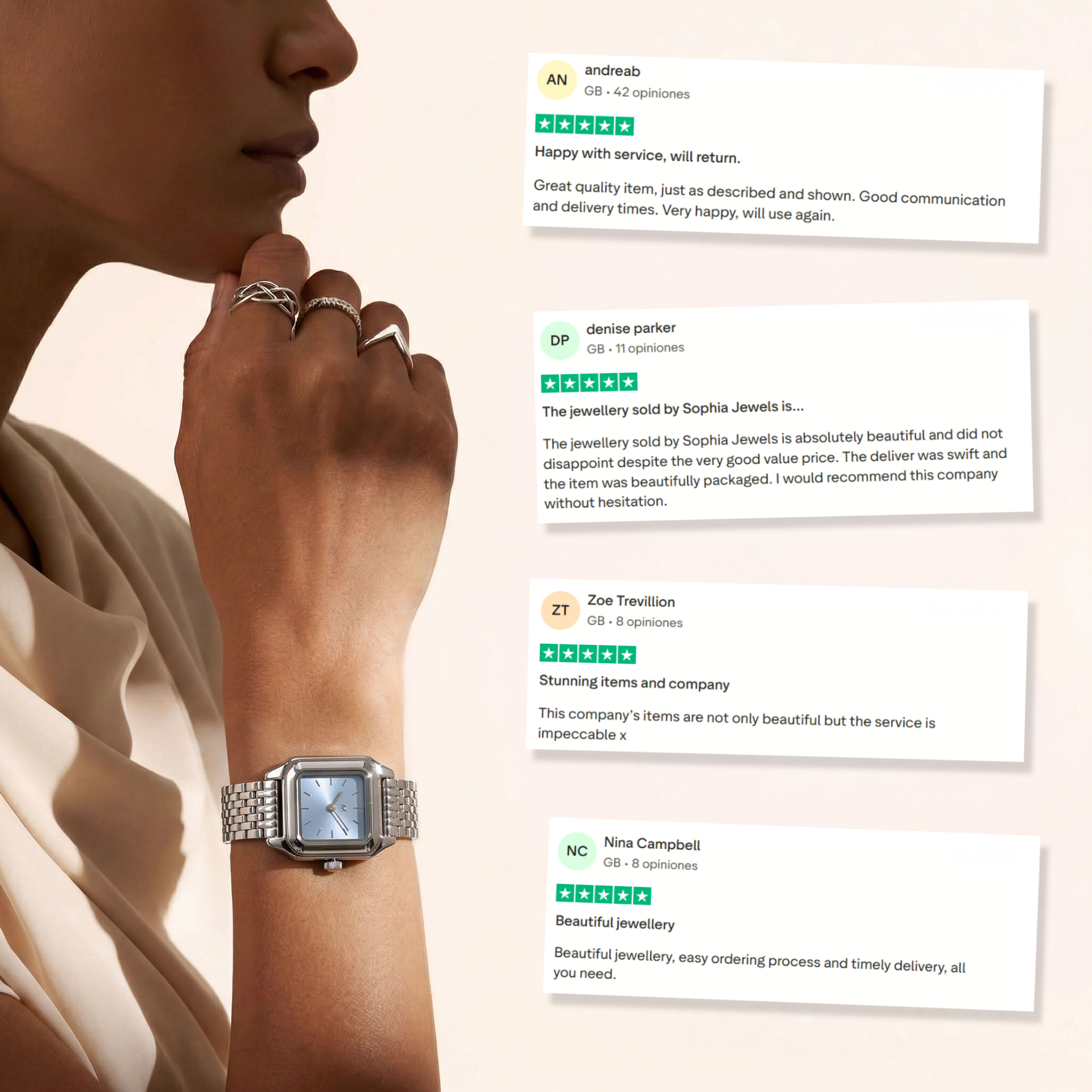 Hampton Watch ~ Silver-Soft Blue