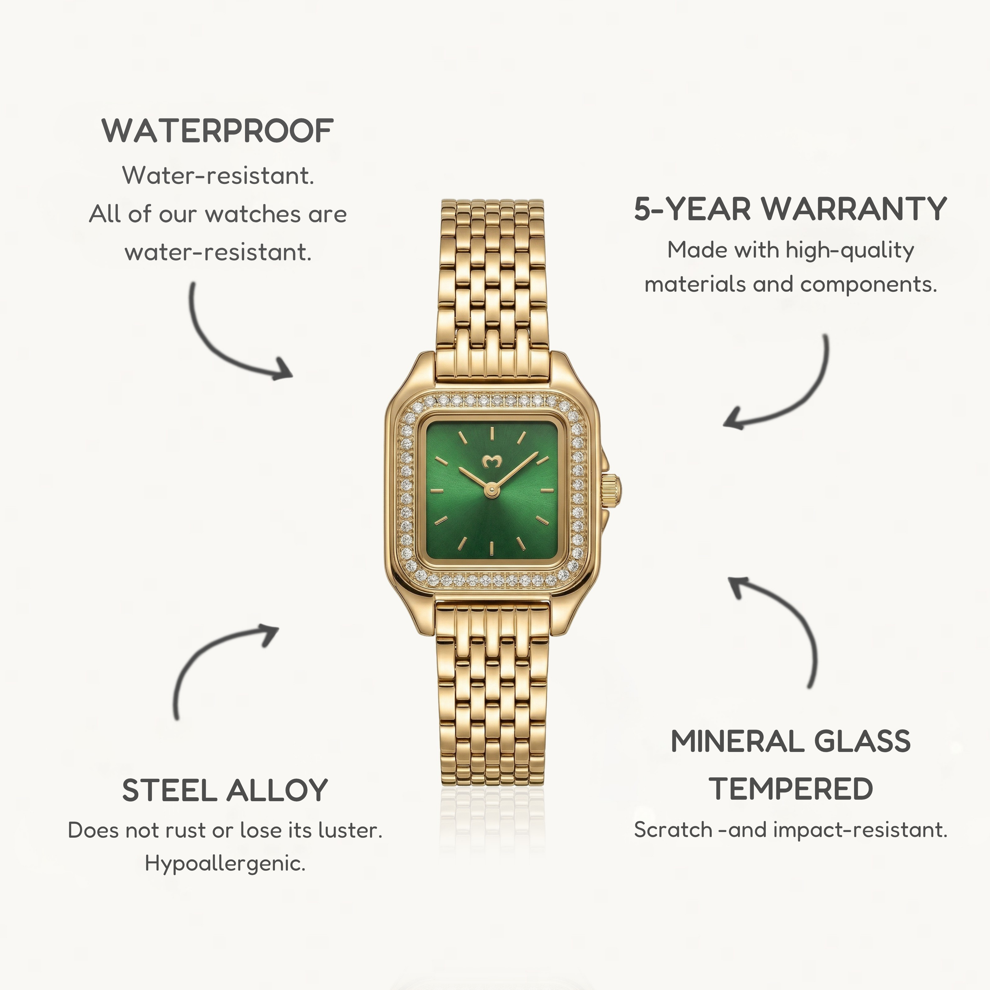 Hampton Lux Watch ~ Gold-Green