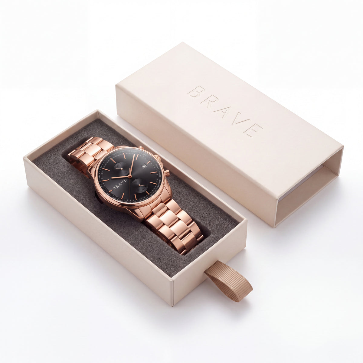 Monarch ~ Rose Gold-Black Watch BRAVE