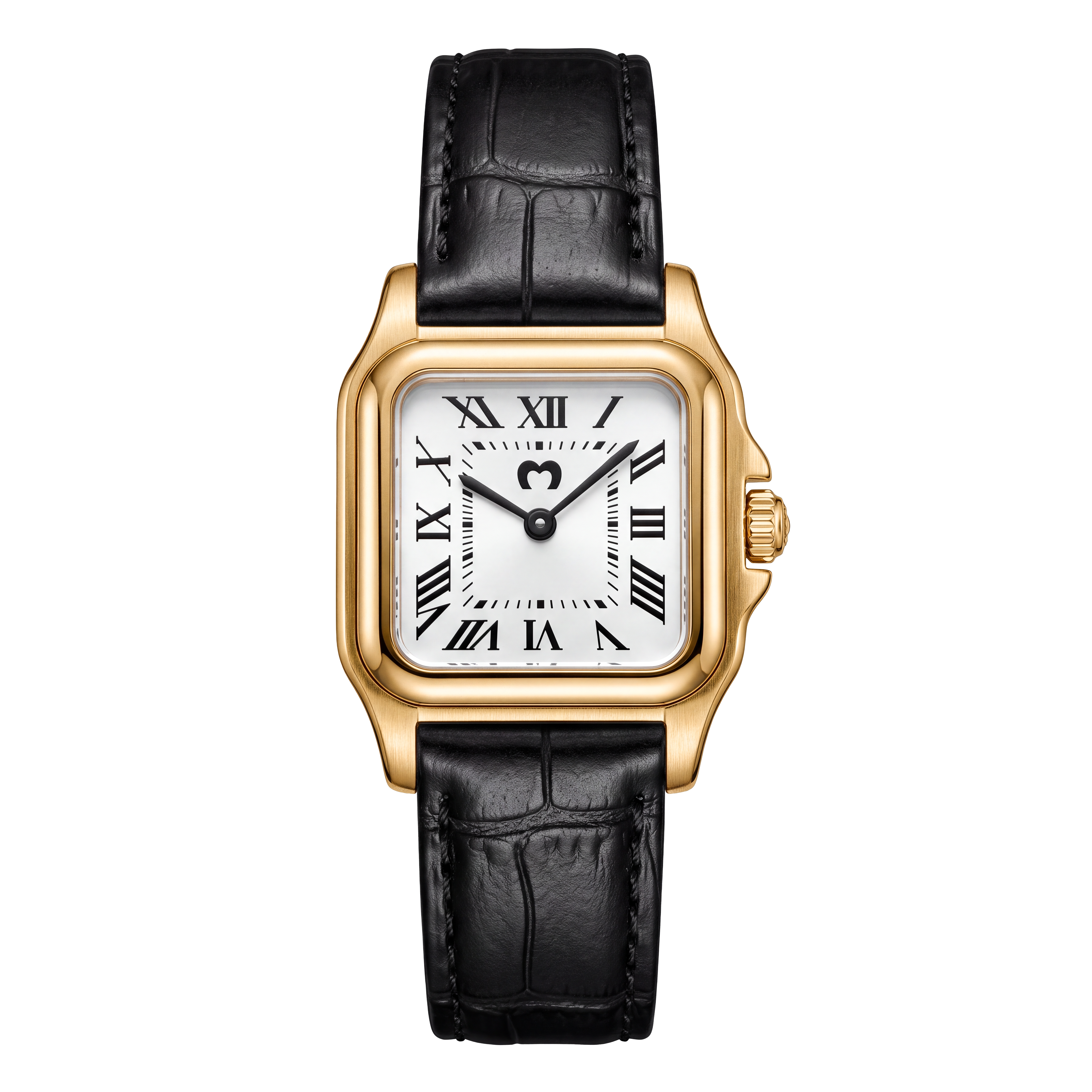 Europe LEATHER Watch ~ Gold-White