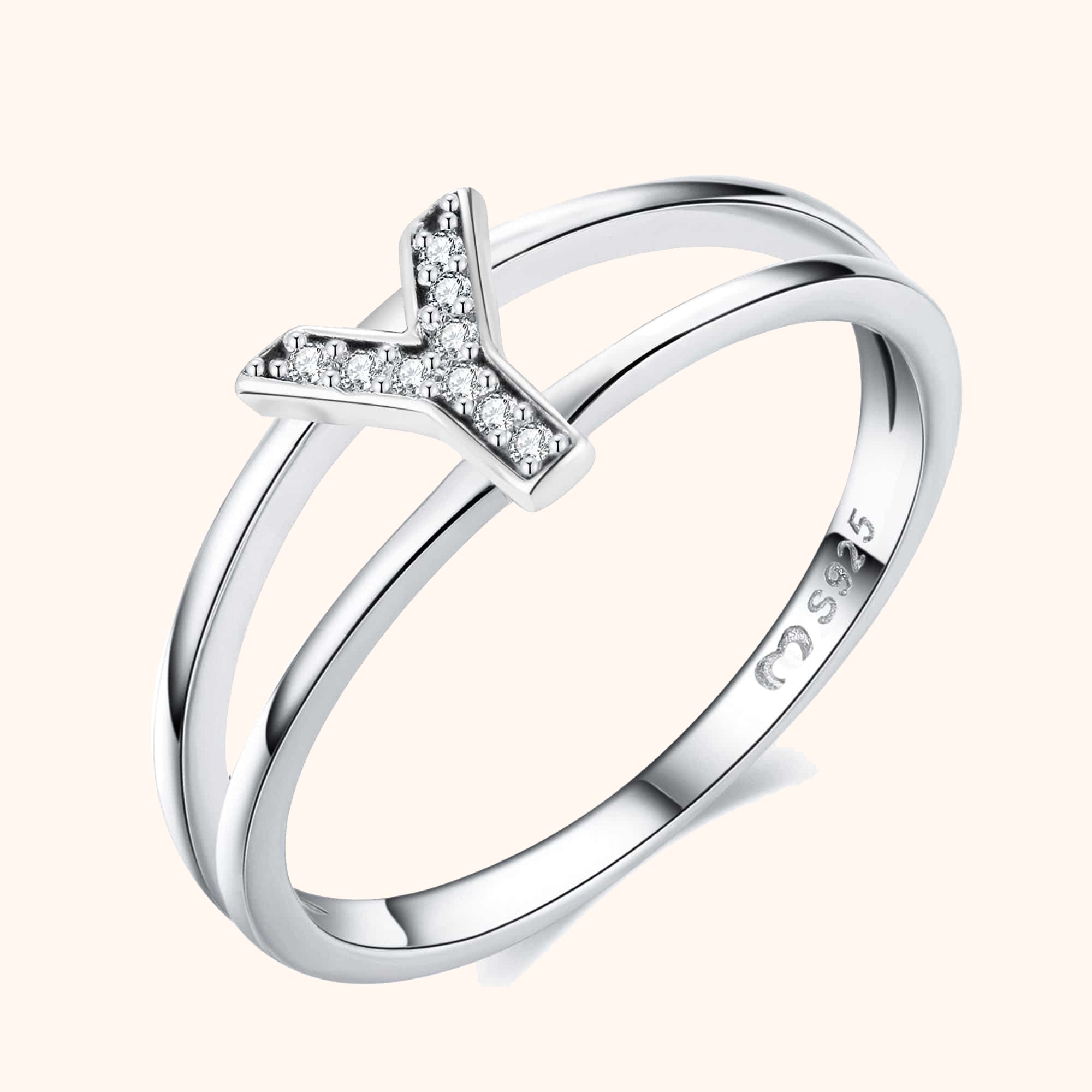 Silver Initials Ring