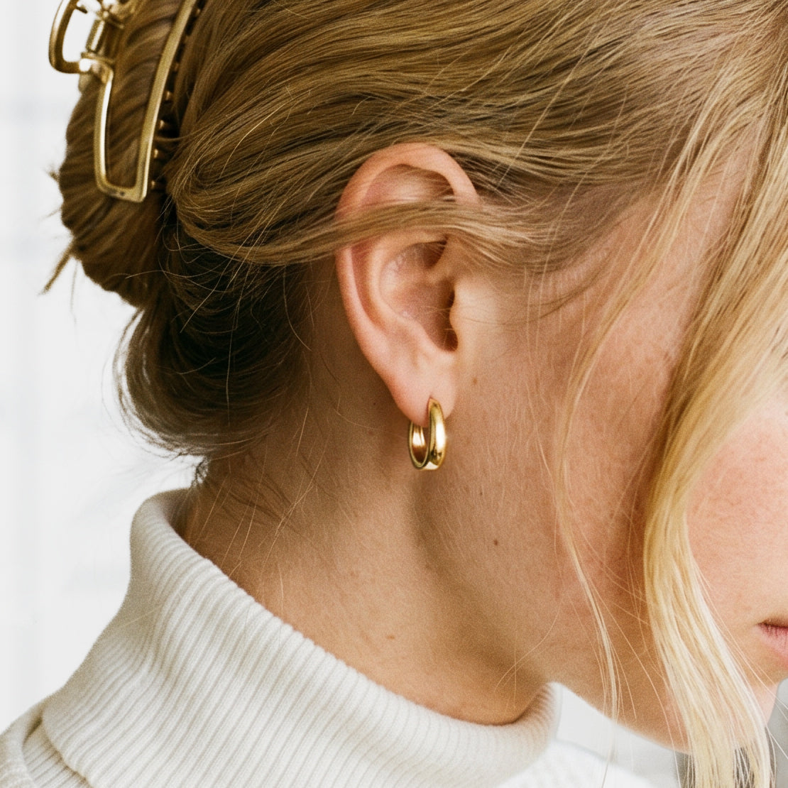 Oval-Shaped Hoop Earrings