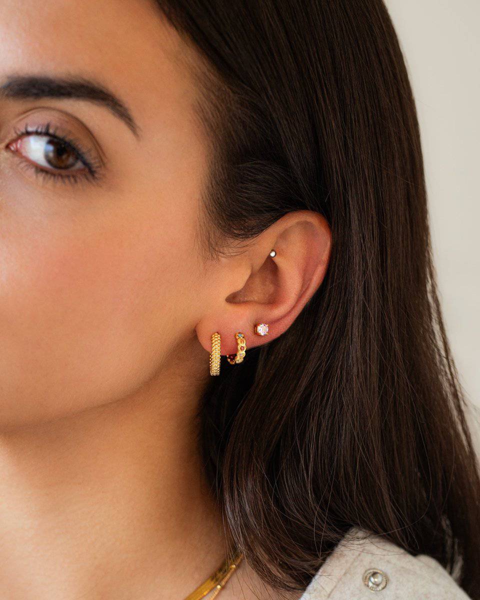 "Ball Ring Hoops" Earrings - SophiaJewels