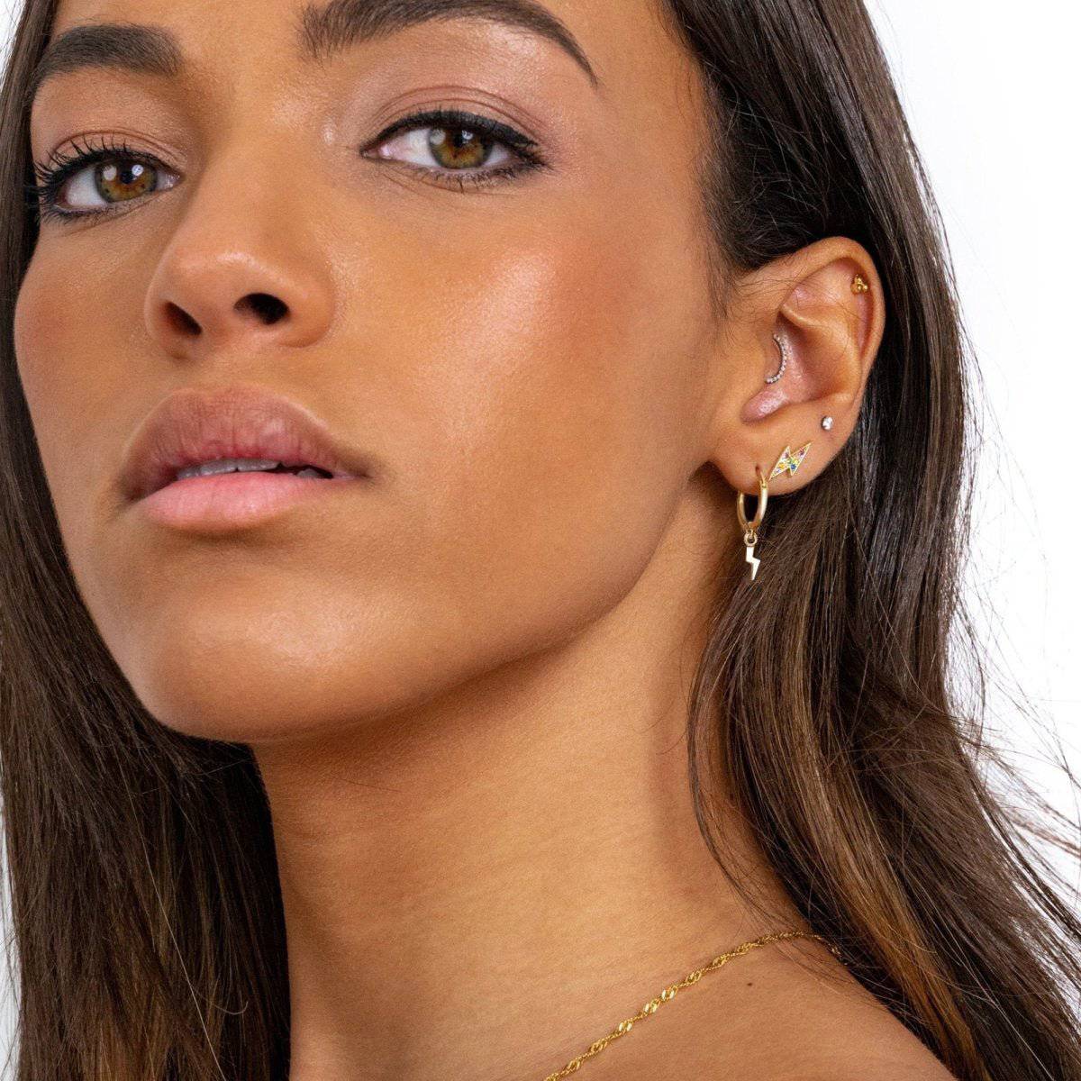 Lightning Hoop Earrings
