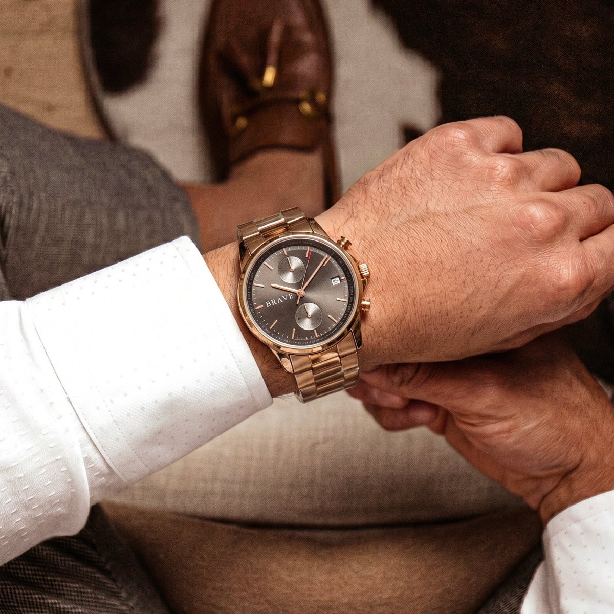 Monarch ~ Rose Gold-Black Watch BRAVE
