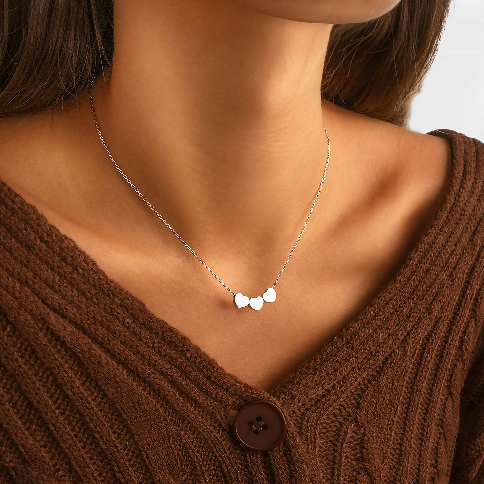 "Hearts - 3 Times Love" Necklace - SophiaJewels