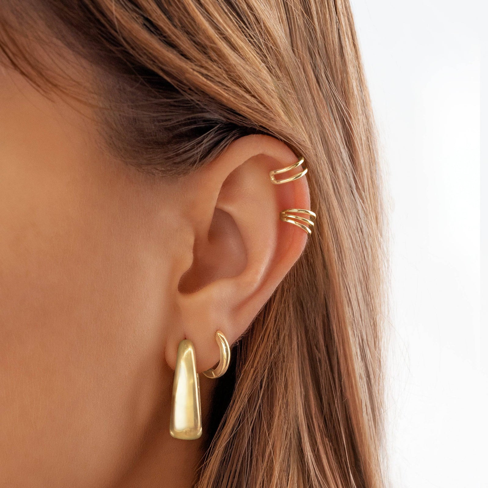 Oval Hoop Ring Earrings