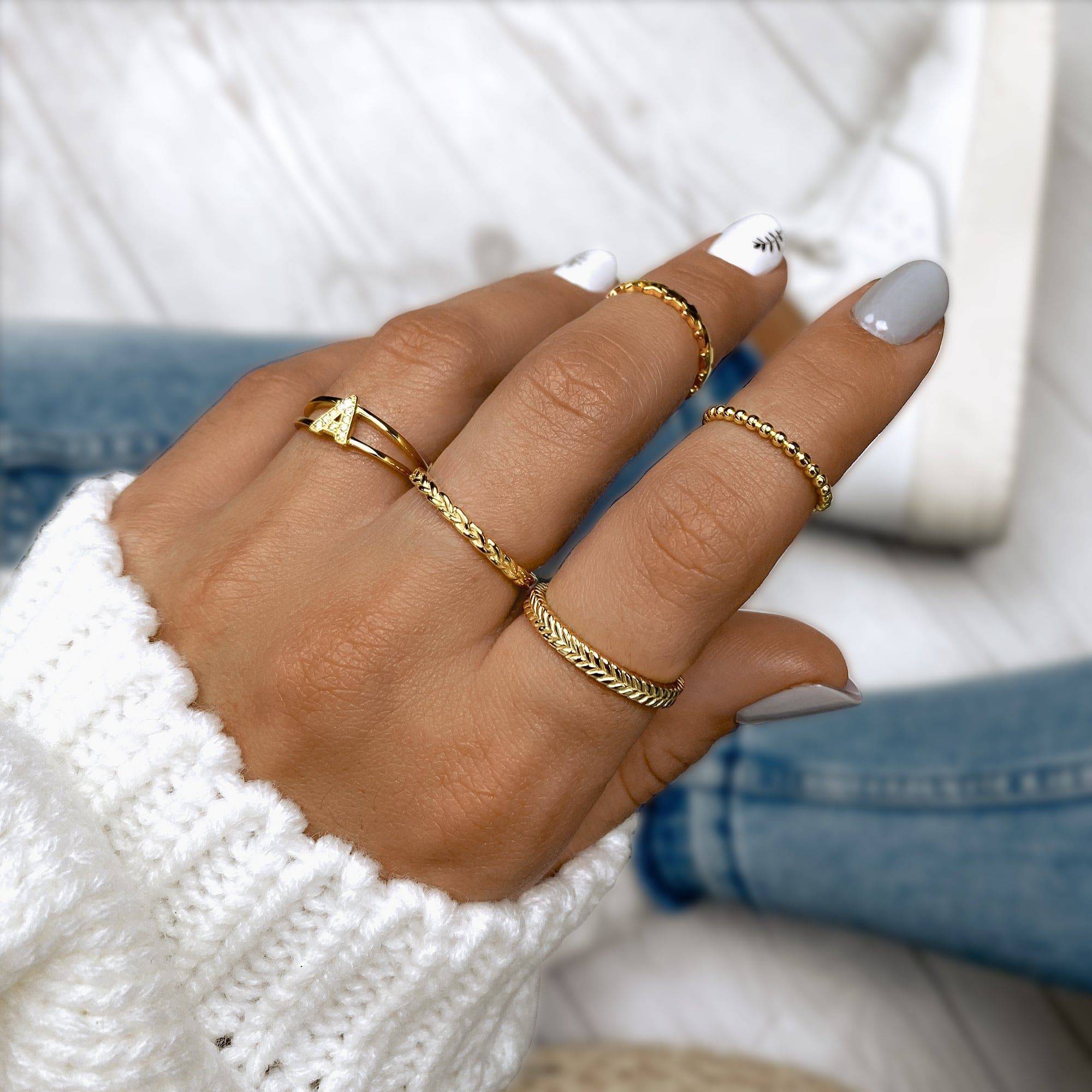 "Golden Initials" Ring - SophiaJewels