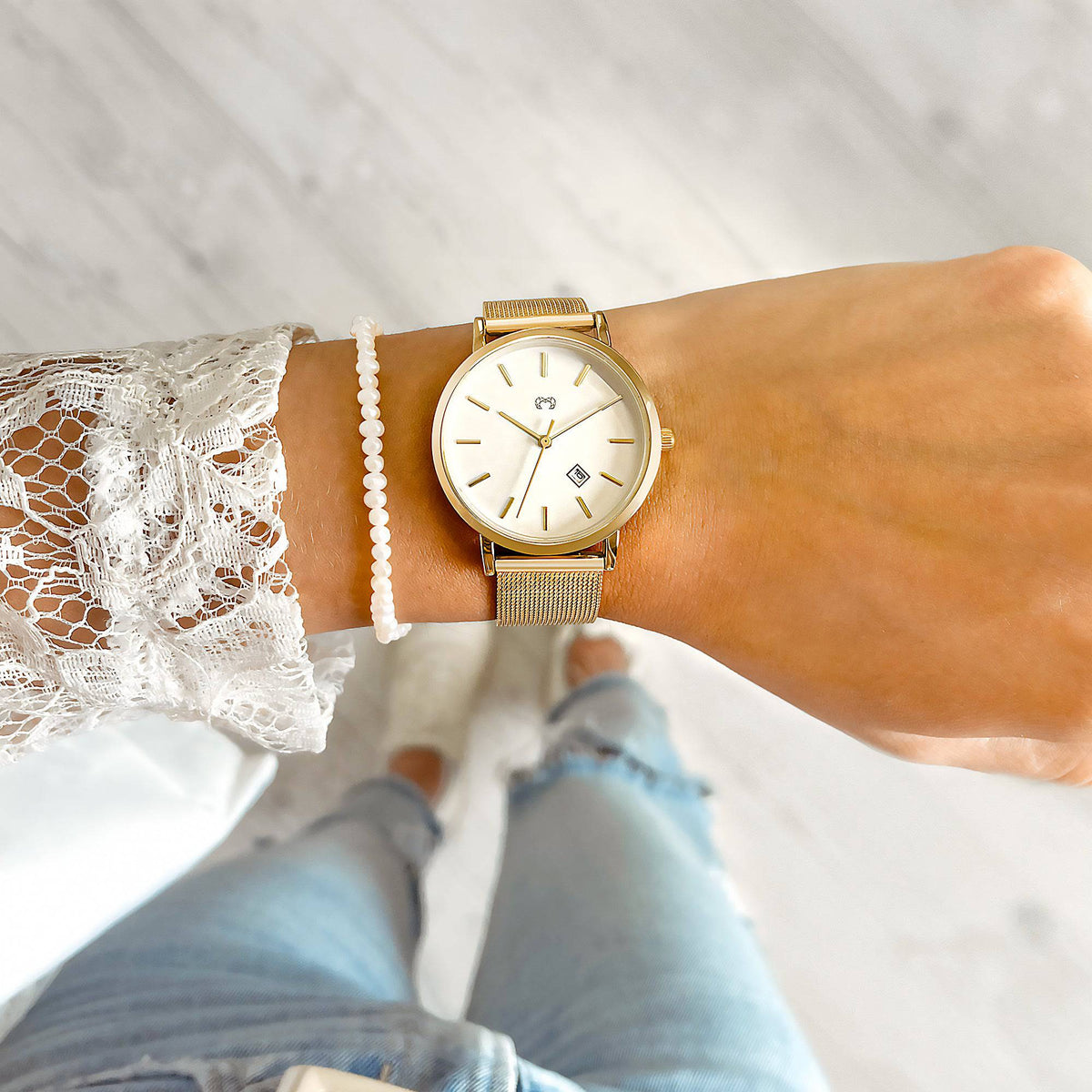 Sophia Jewels Watch ~ GoldWhite