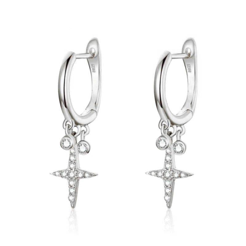 Vincy V-Shape Hoop Earrings 18K Gold/Silver