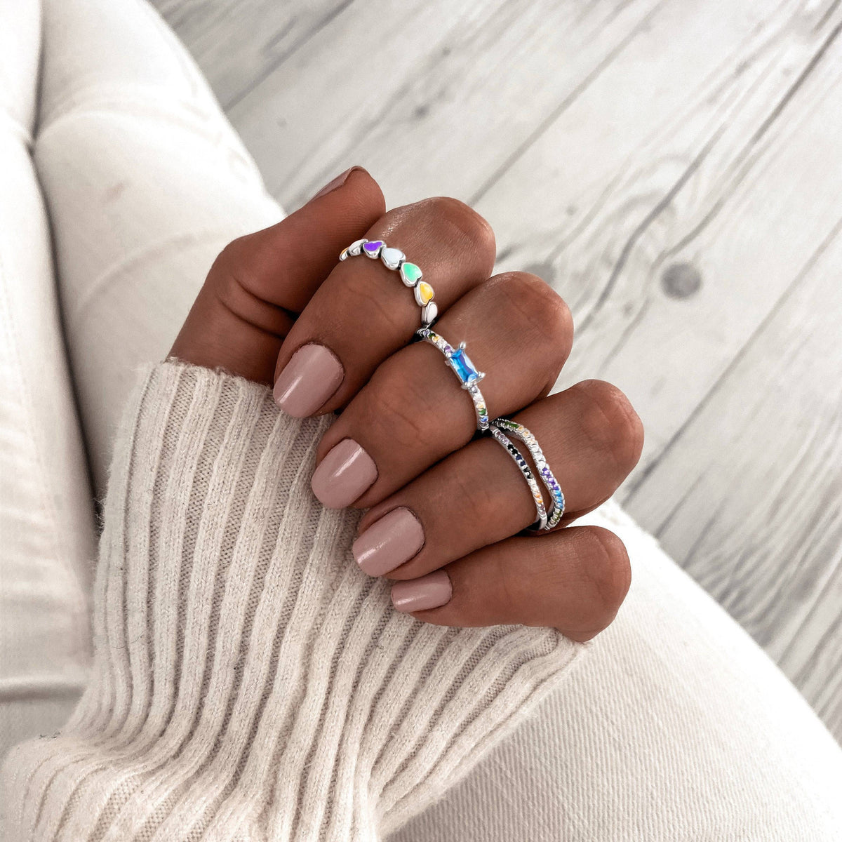 Colourful Hearts Ring