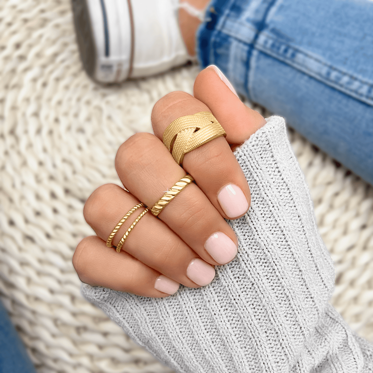 Twisted Lines Ring