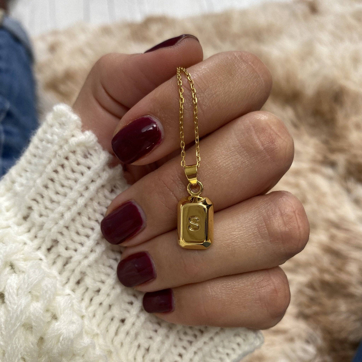 Ingot Initials Necklace