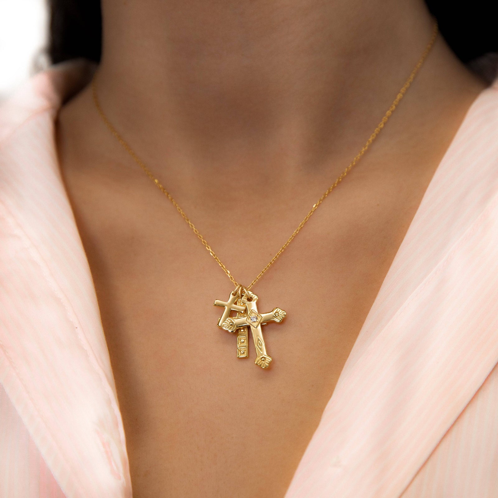 3 Crosses Necklace