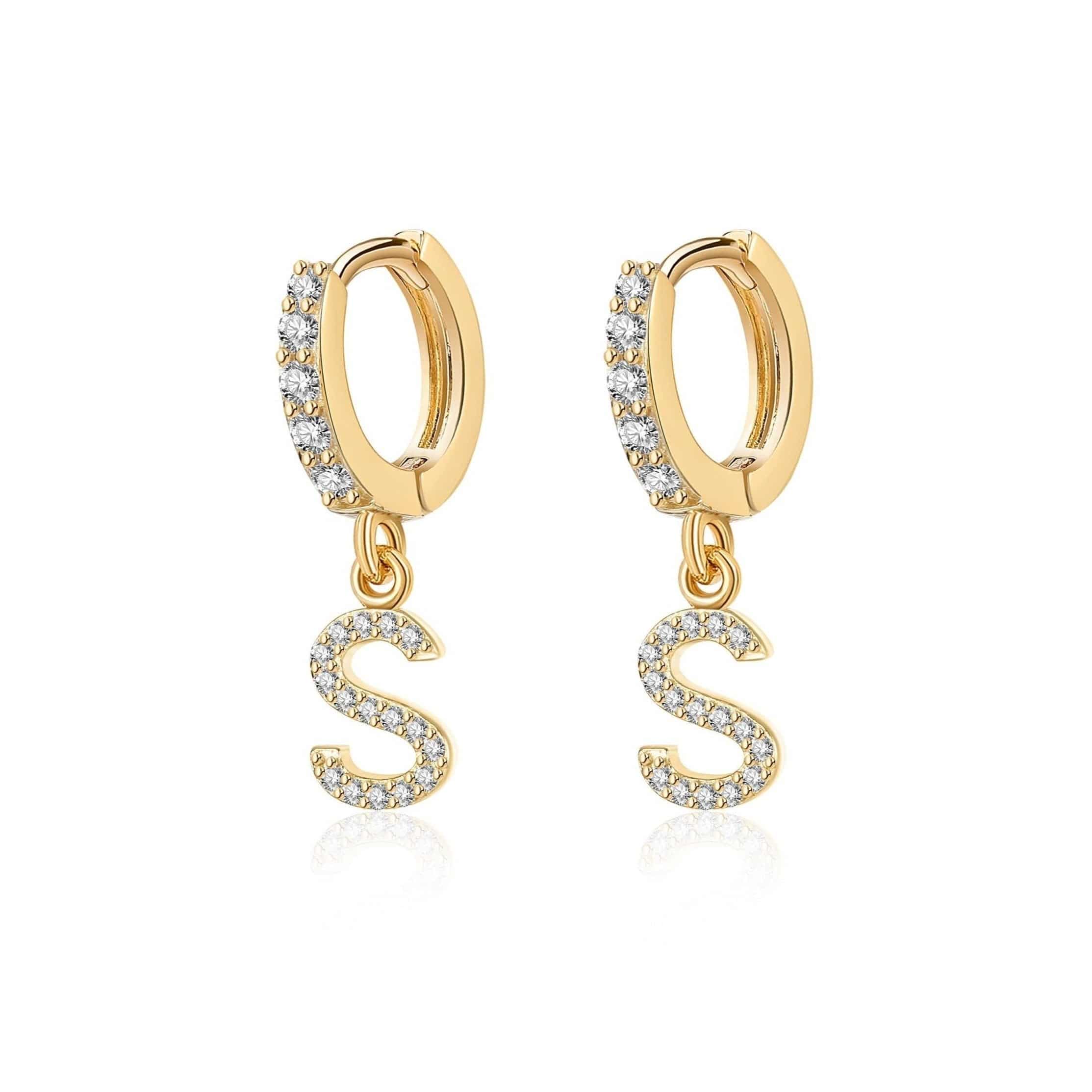 "Initial Hoops" Earrings - SophiaJewels