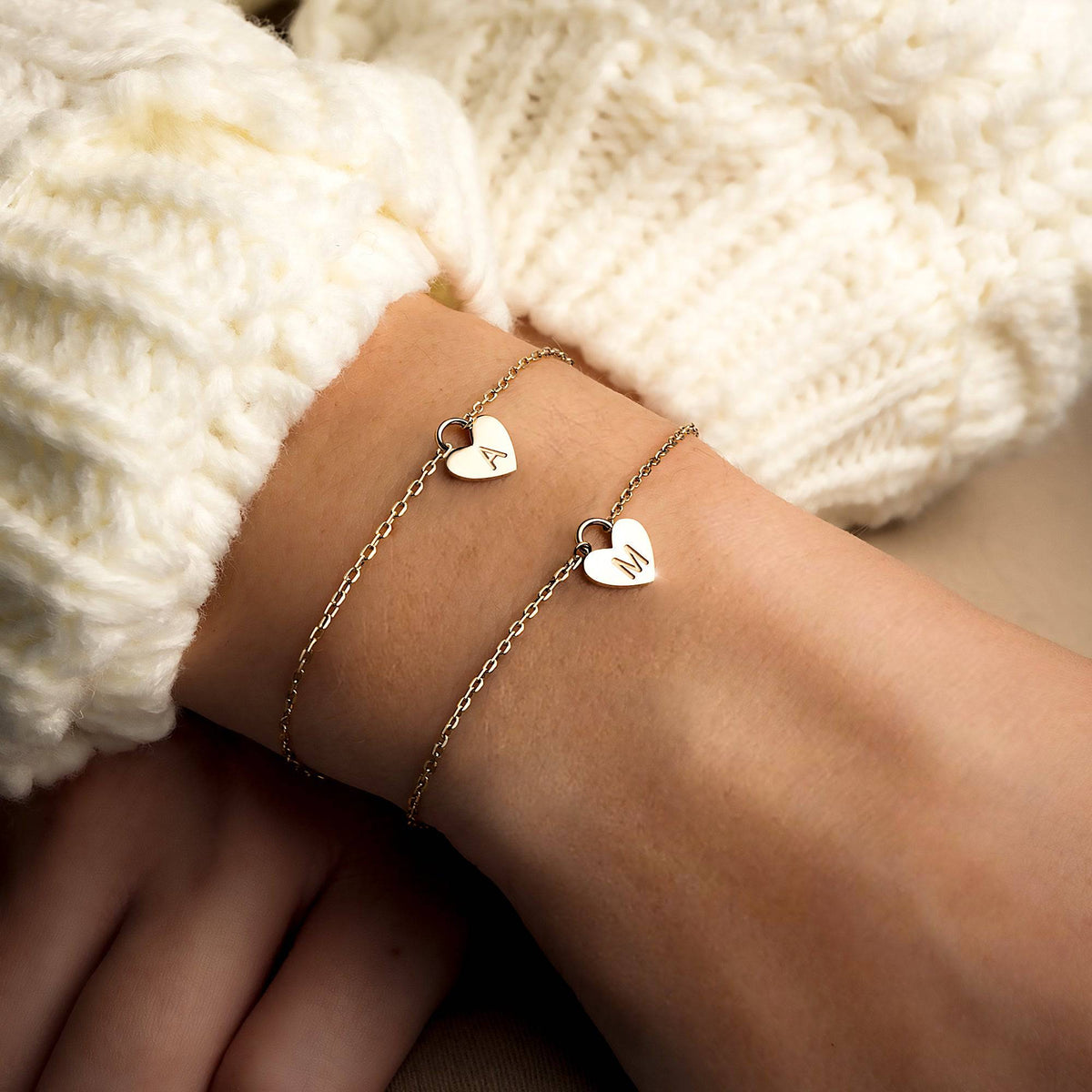 Initial Heart Bracelet