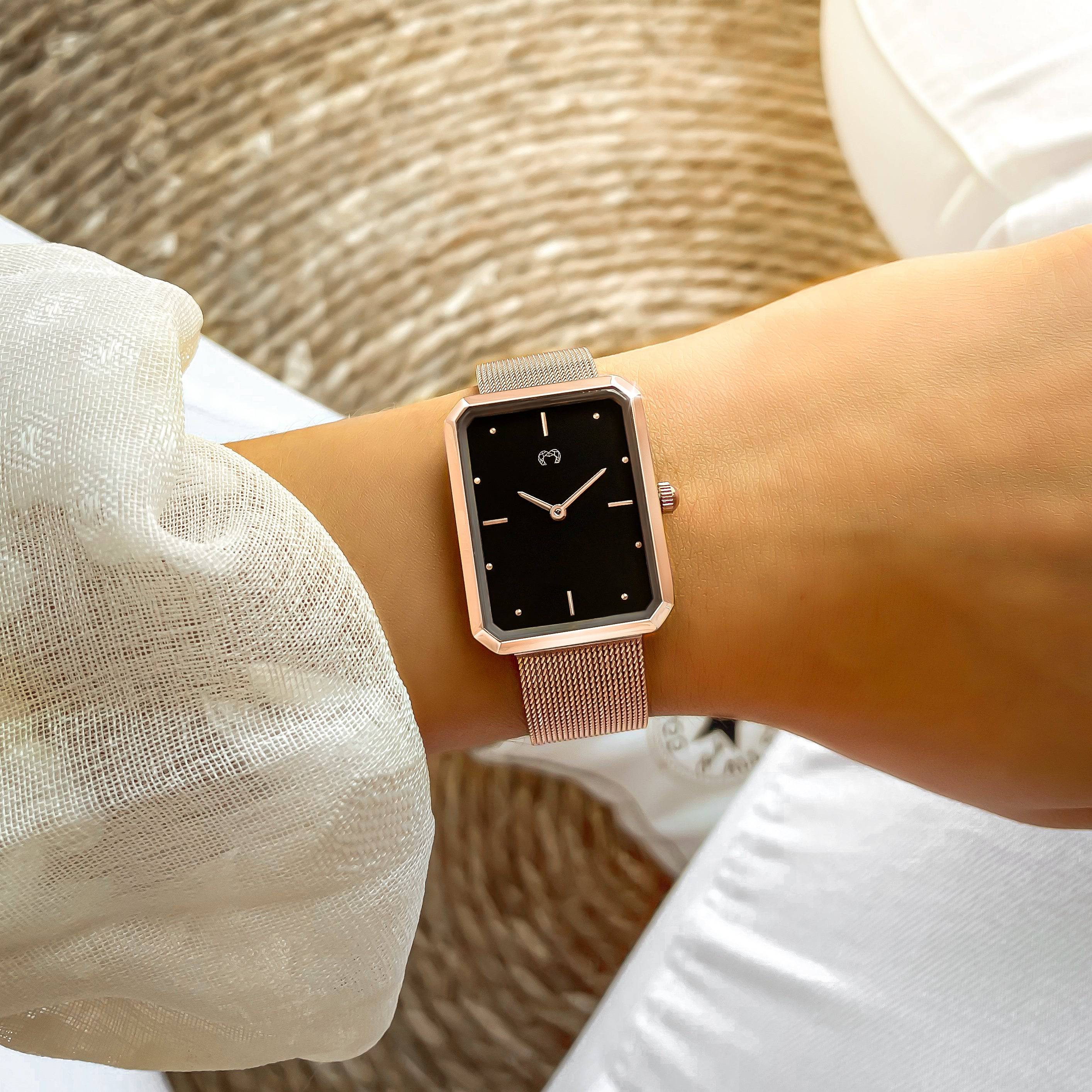 "Kapten" Watch ~ RoseBlack - SophiaJewels