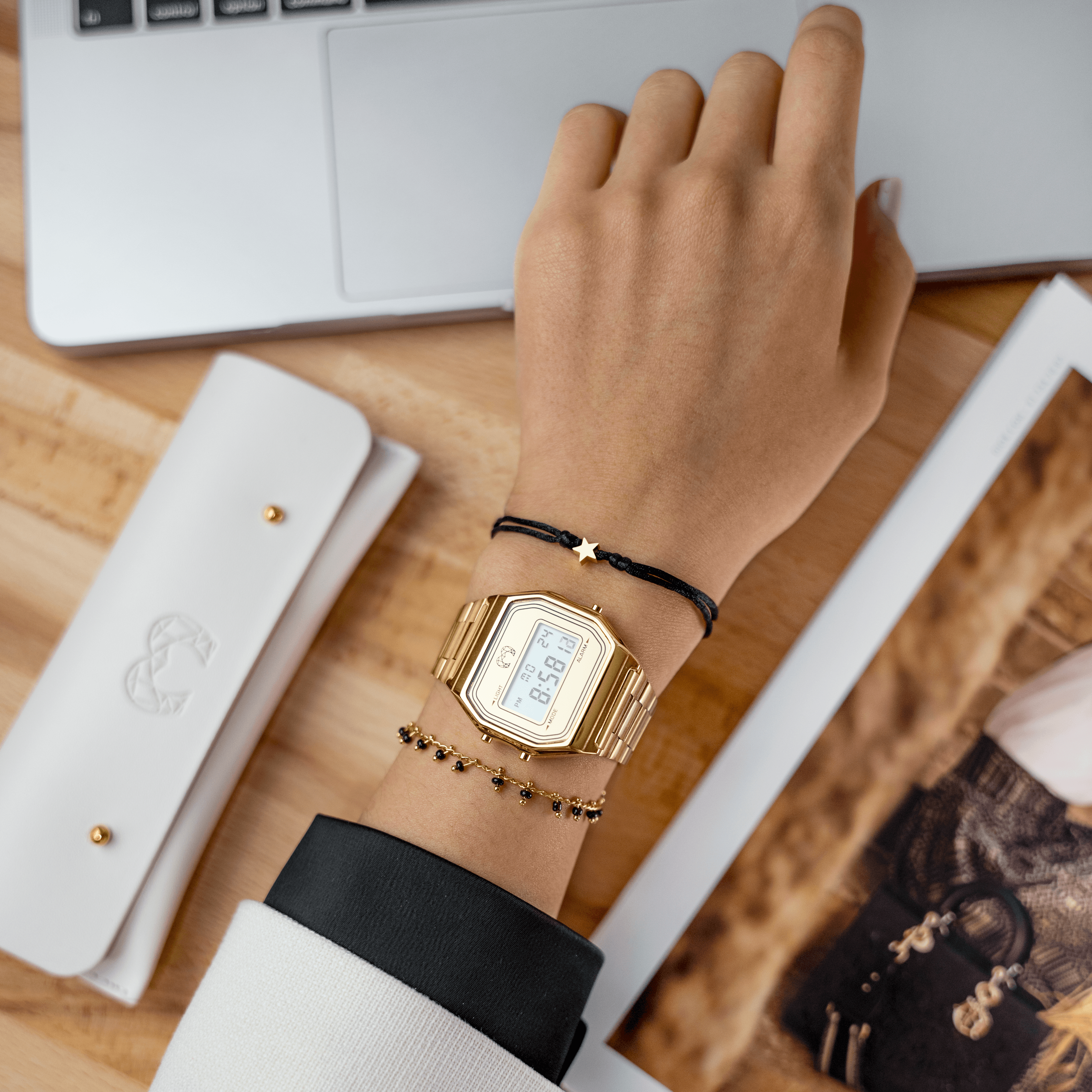 "Vintage" Digital Watch ~ Gold - SophiaJewels