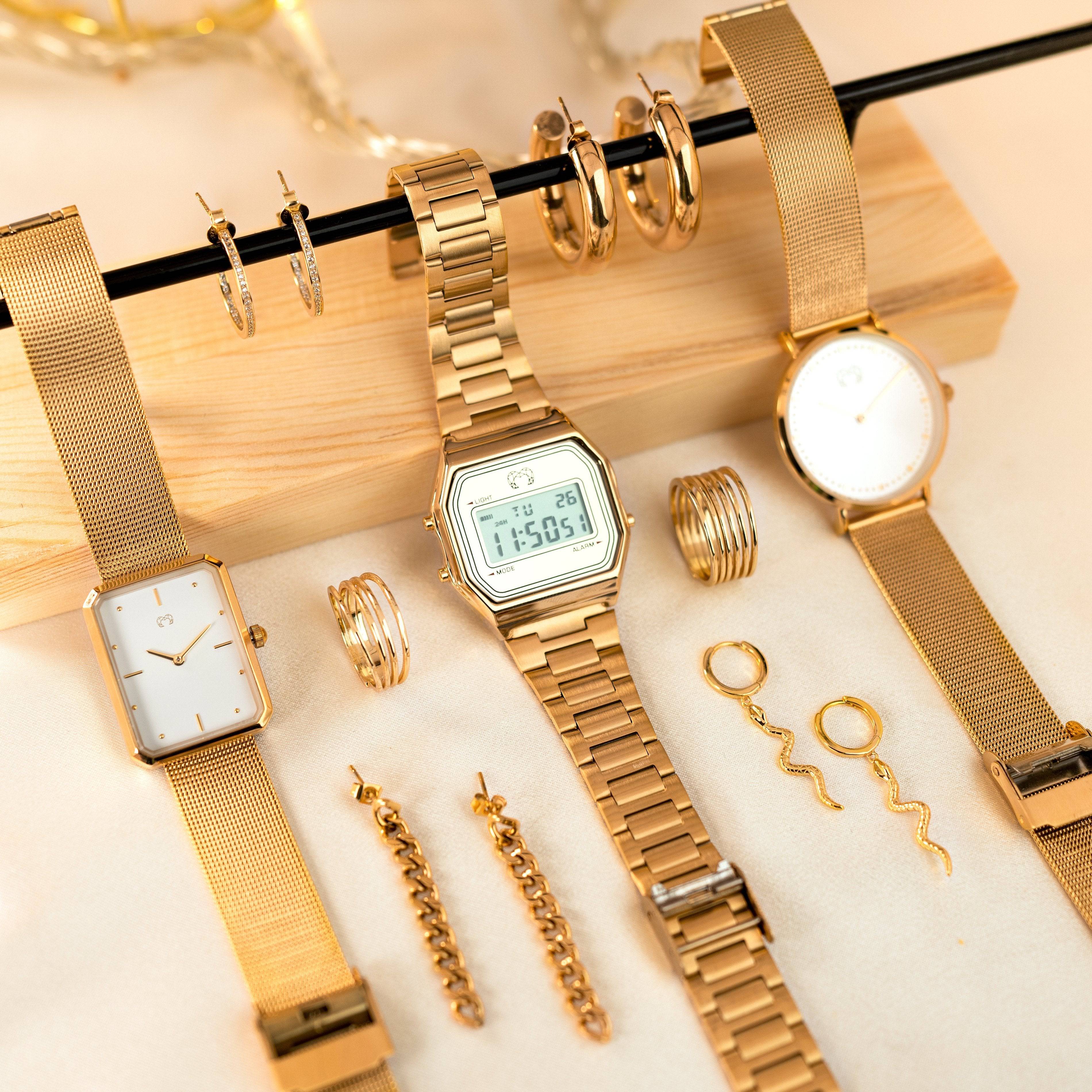 "Vintage" Digital Watch ~ Gold - SophiaJewels