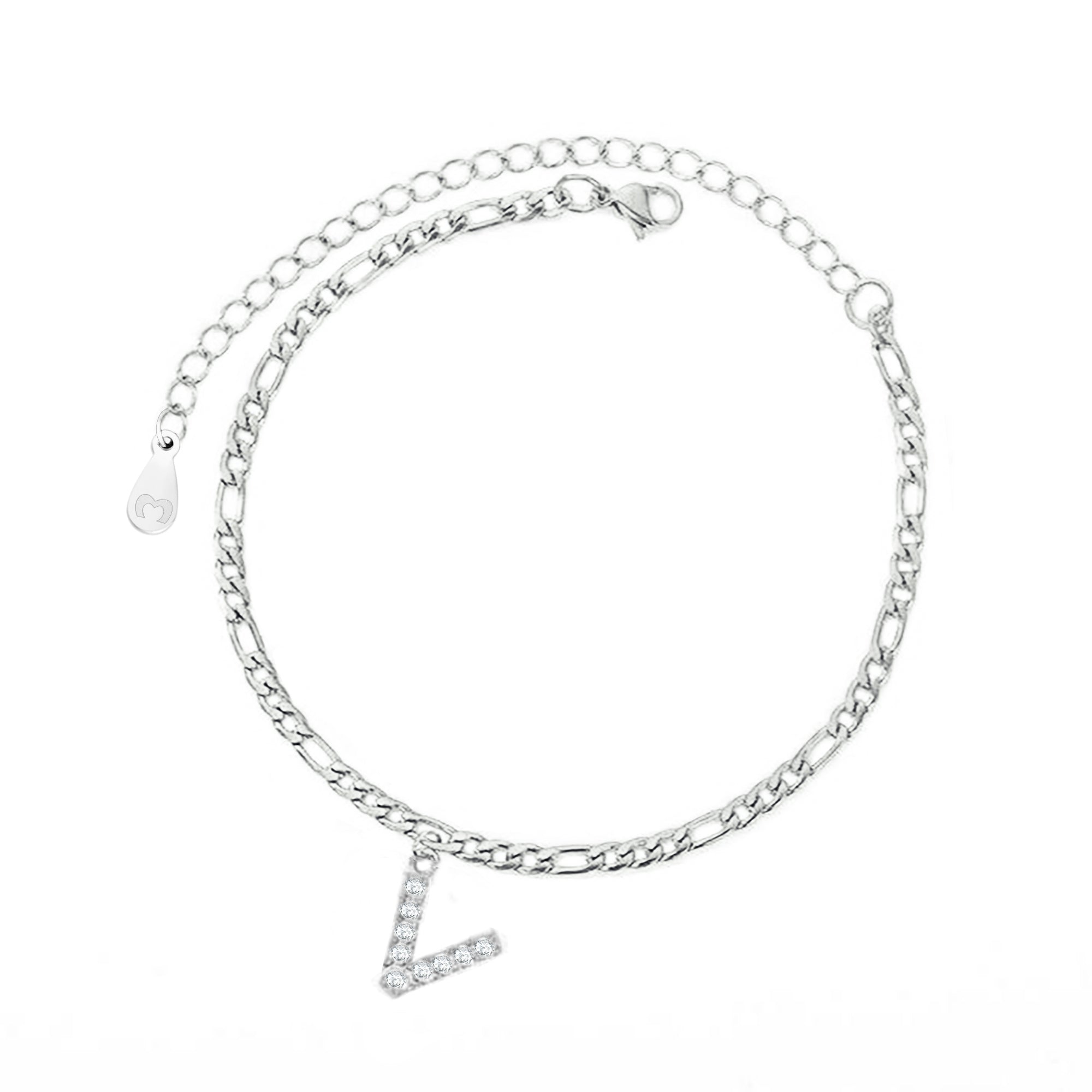 Silver hot sale initial anklet