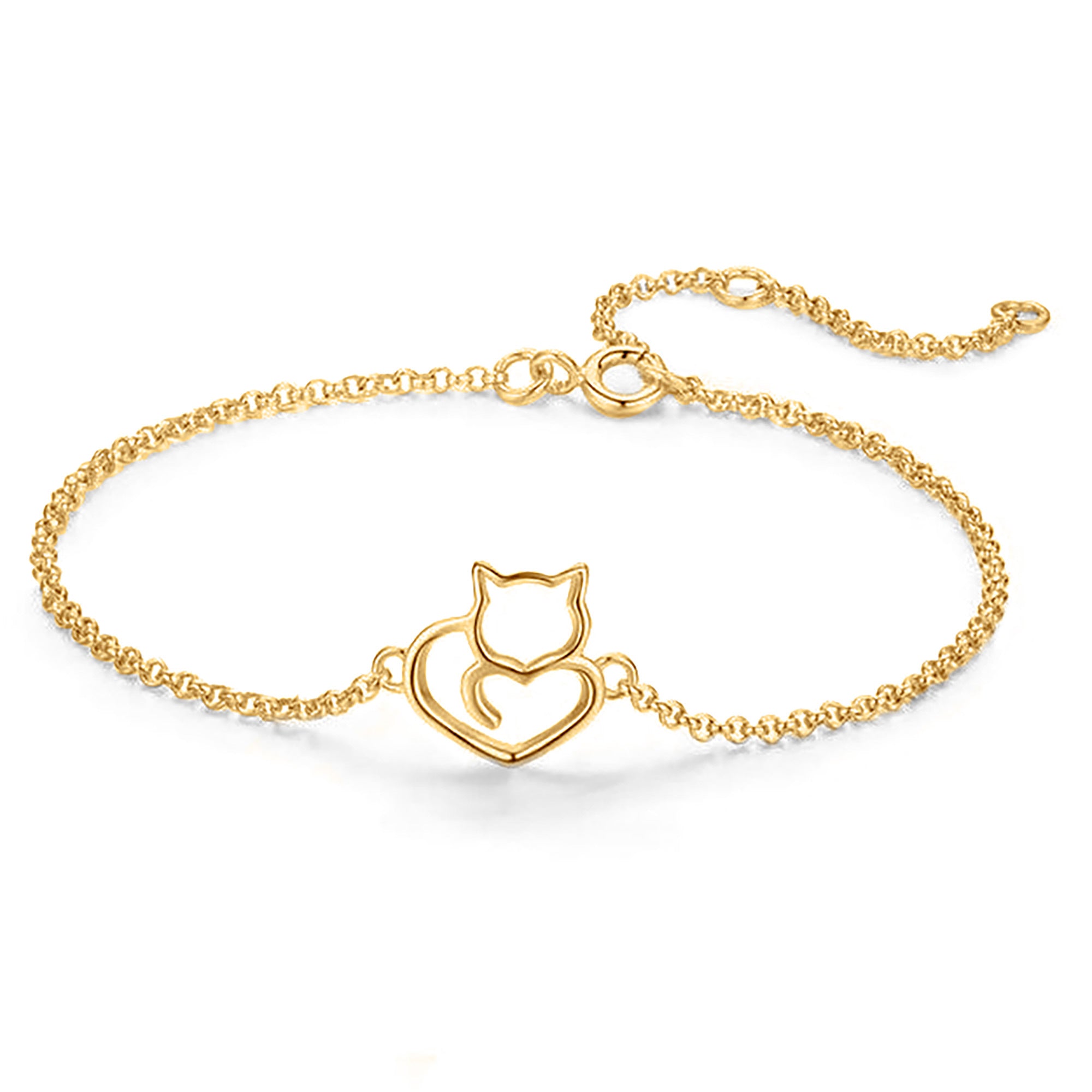 AED 68.0 - 24K Gold Plated Adjustable Cat Bracelet - www.duzai-jewelry.com