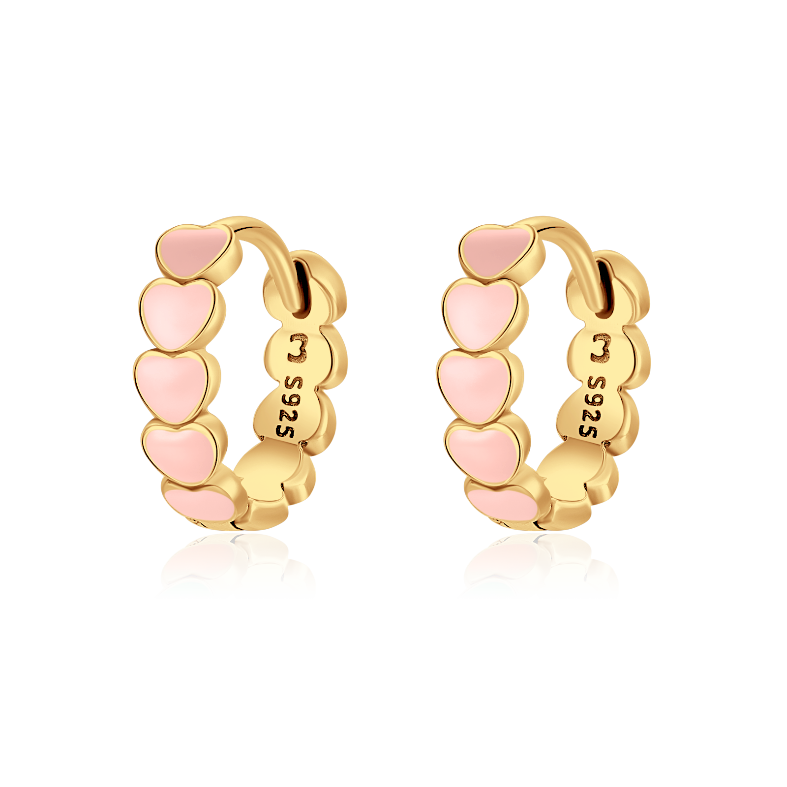 Pink Hearts Earrings - SophiaJewels