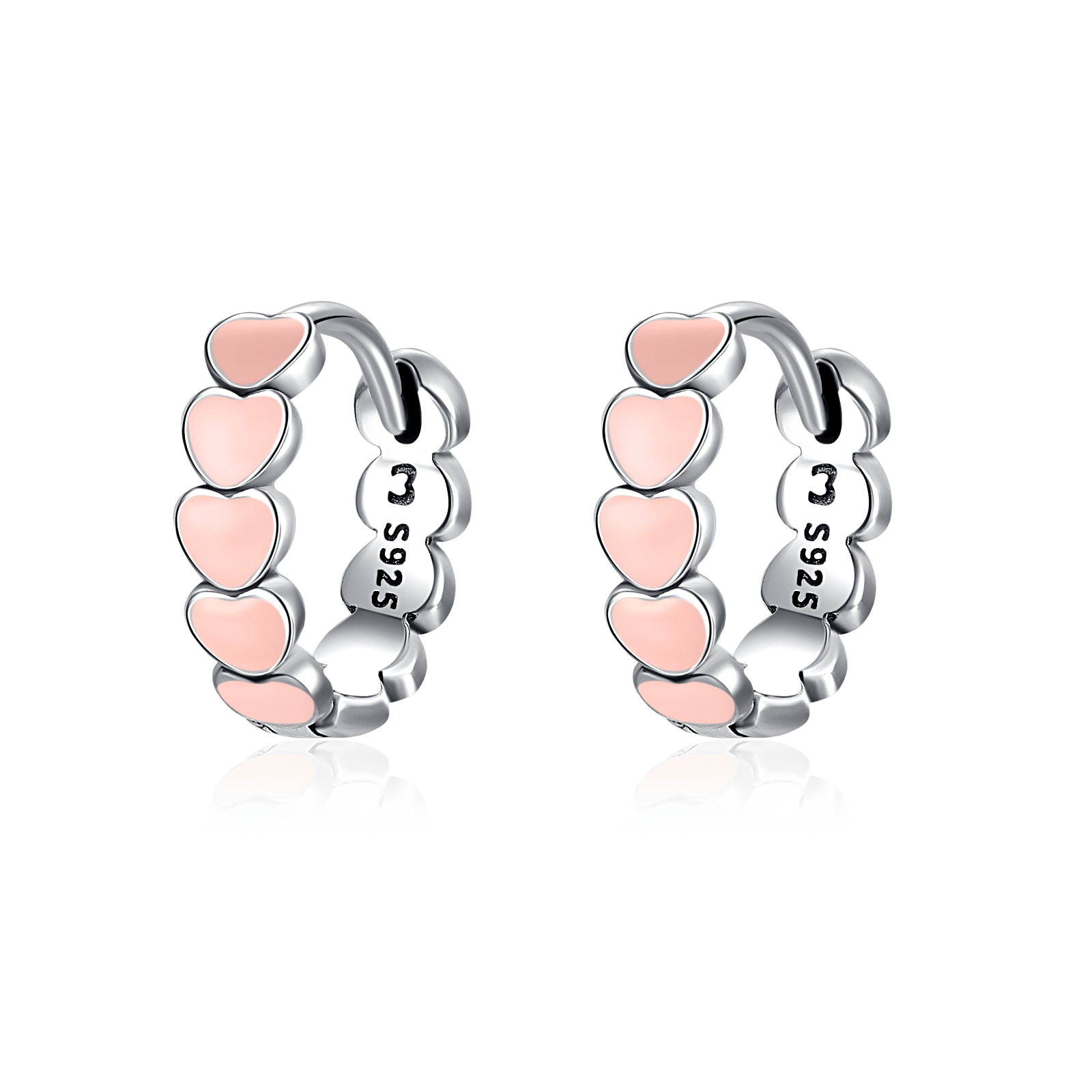 Pink Hearts Earrings - SophiaJewels