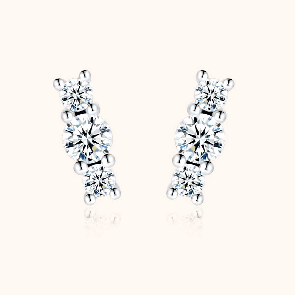 "Triple Zirconia" Earrings