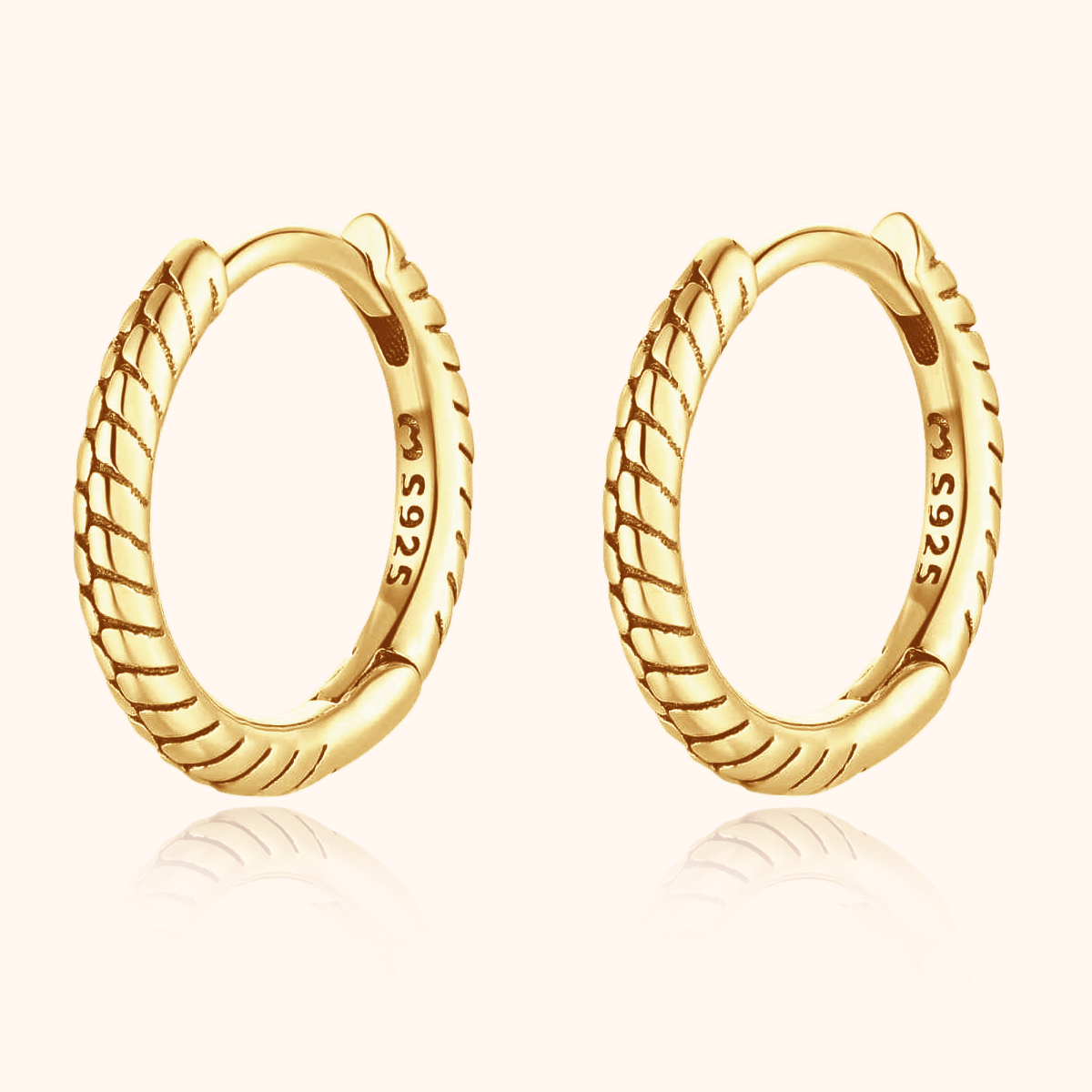 "Linear Ring Hoops" Earrings