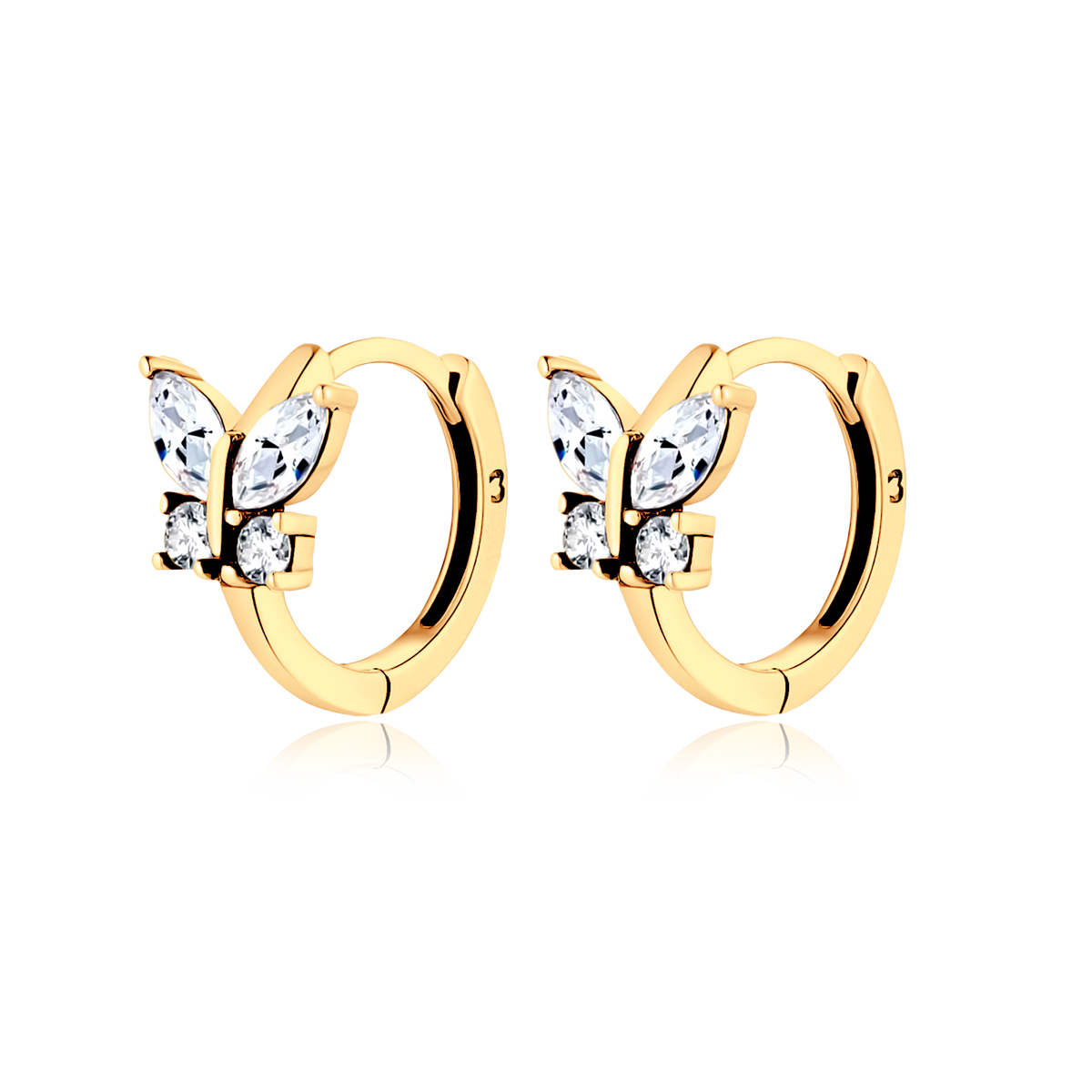 Crystal Butterfly Hoop Earrings