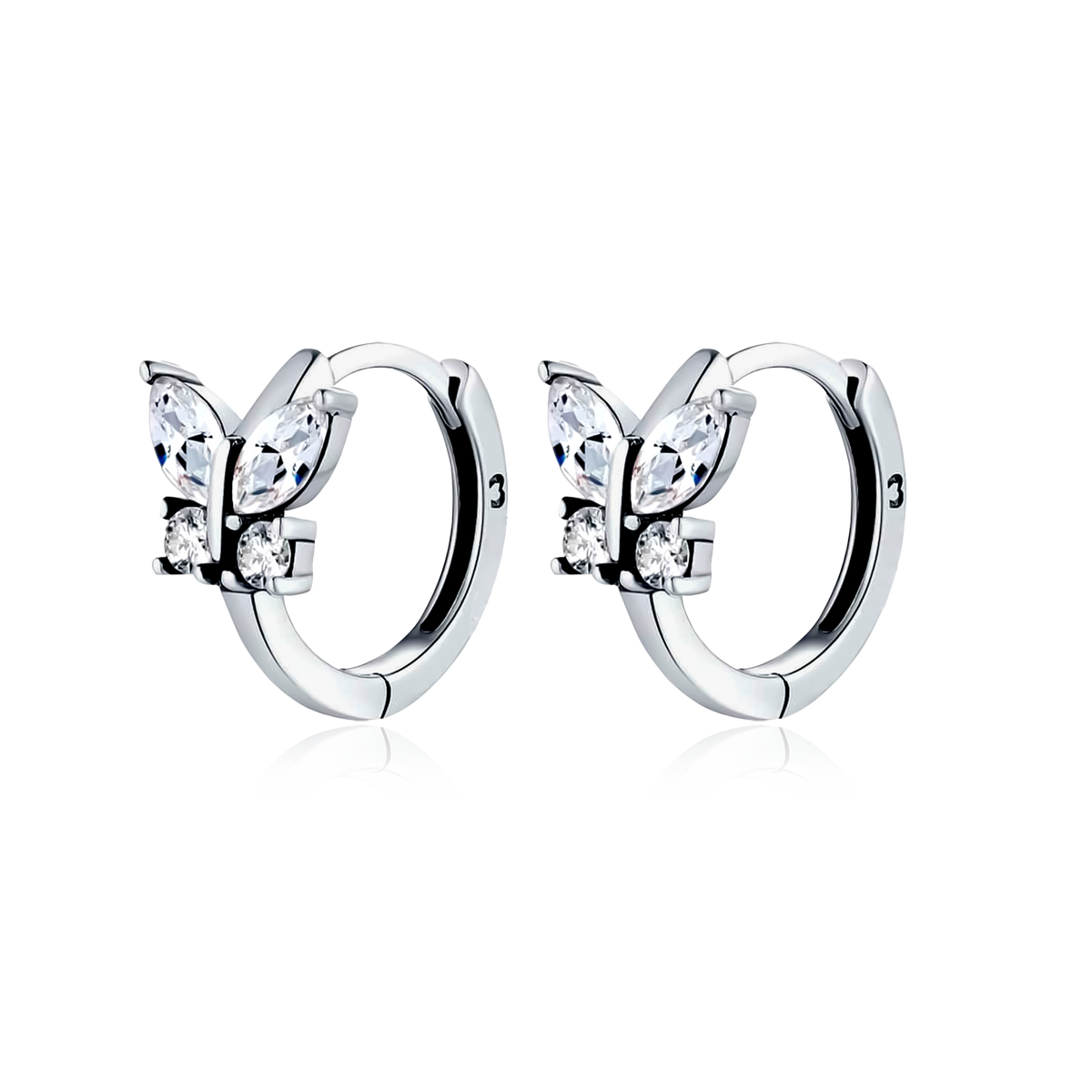 Crystal Butterfly Hoop Earrings
