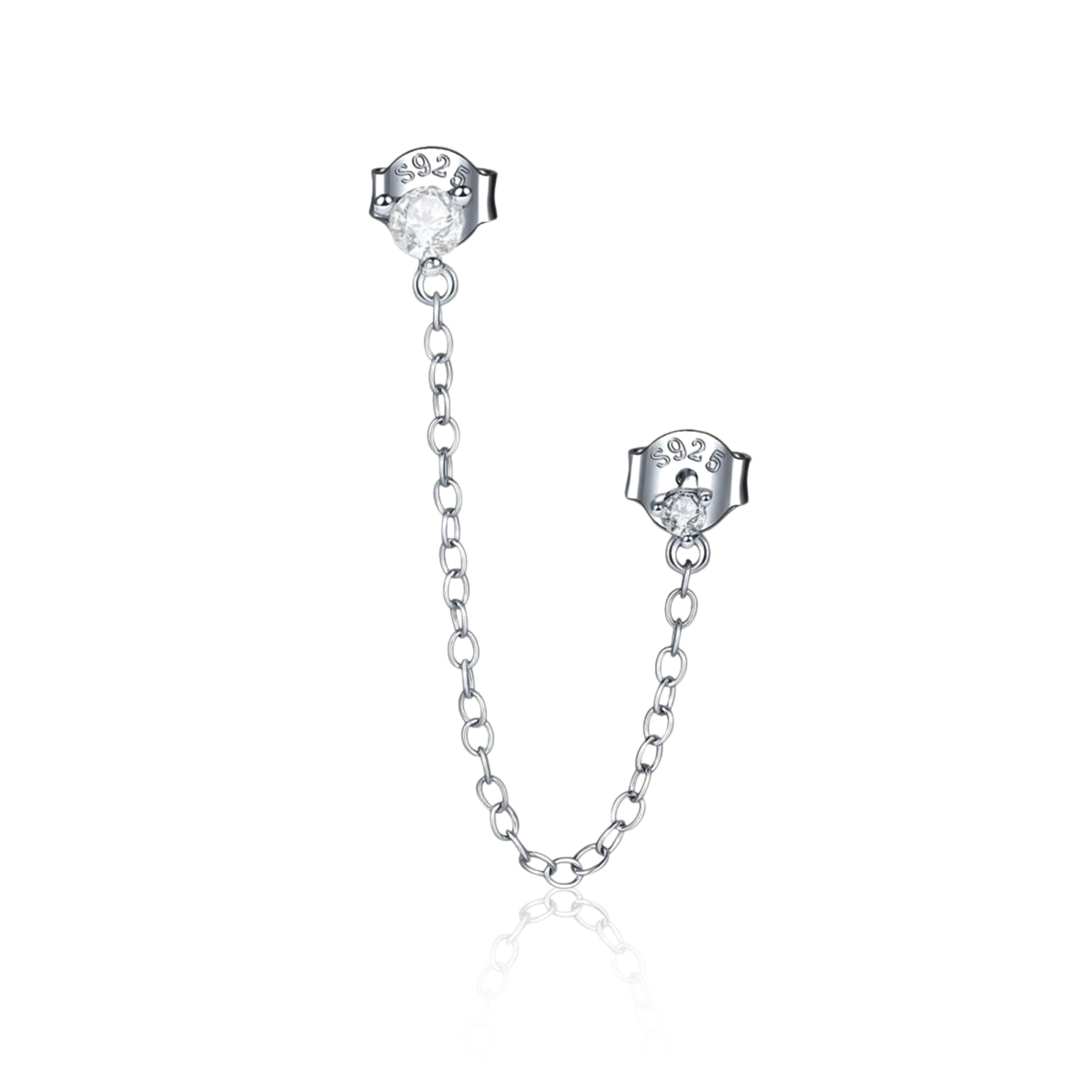 Chained Zirconia Earrings - SophiaJewels