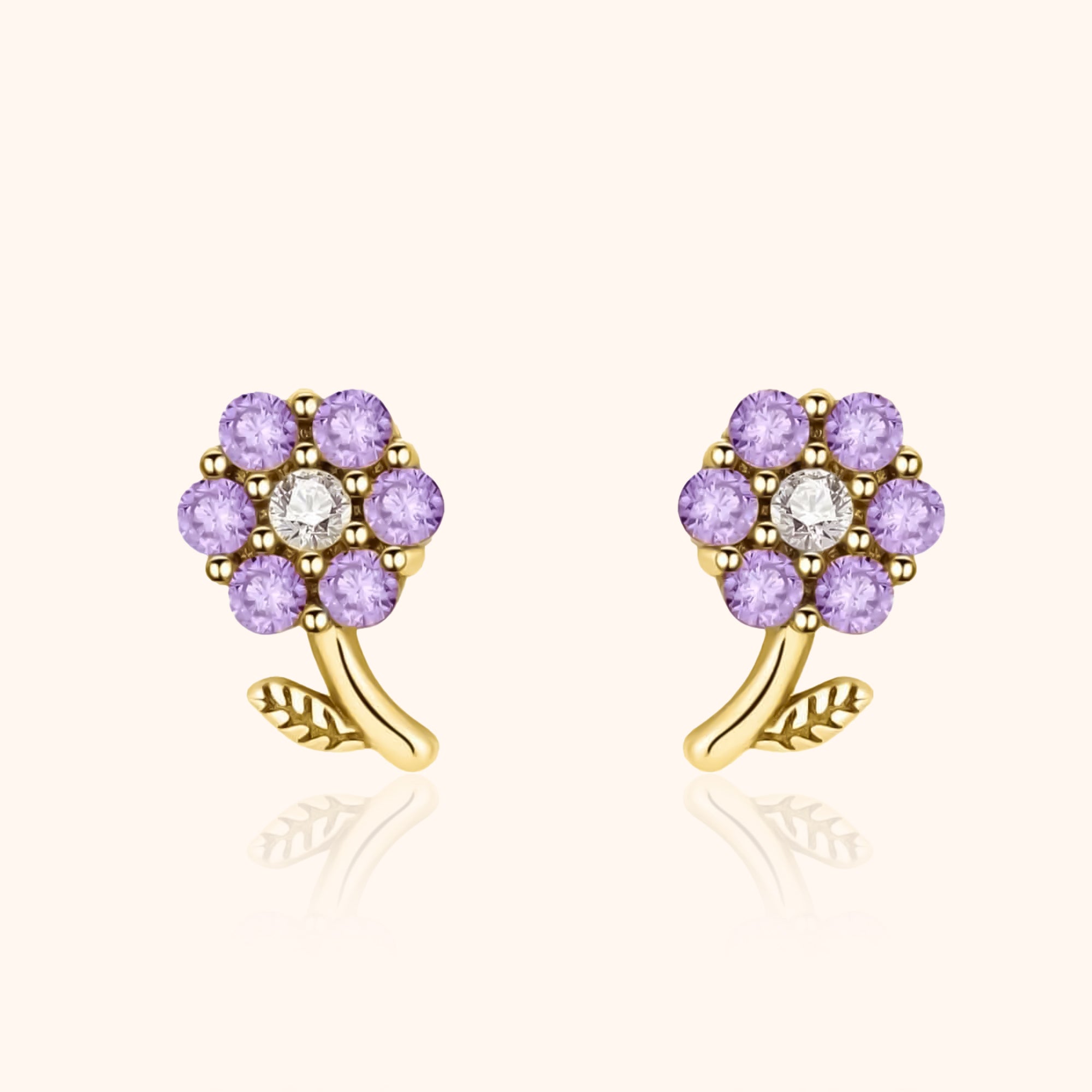 "Violet Flower" Earrings - SophiaJewels