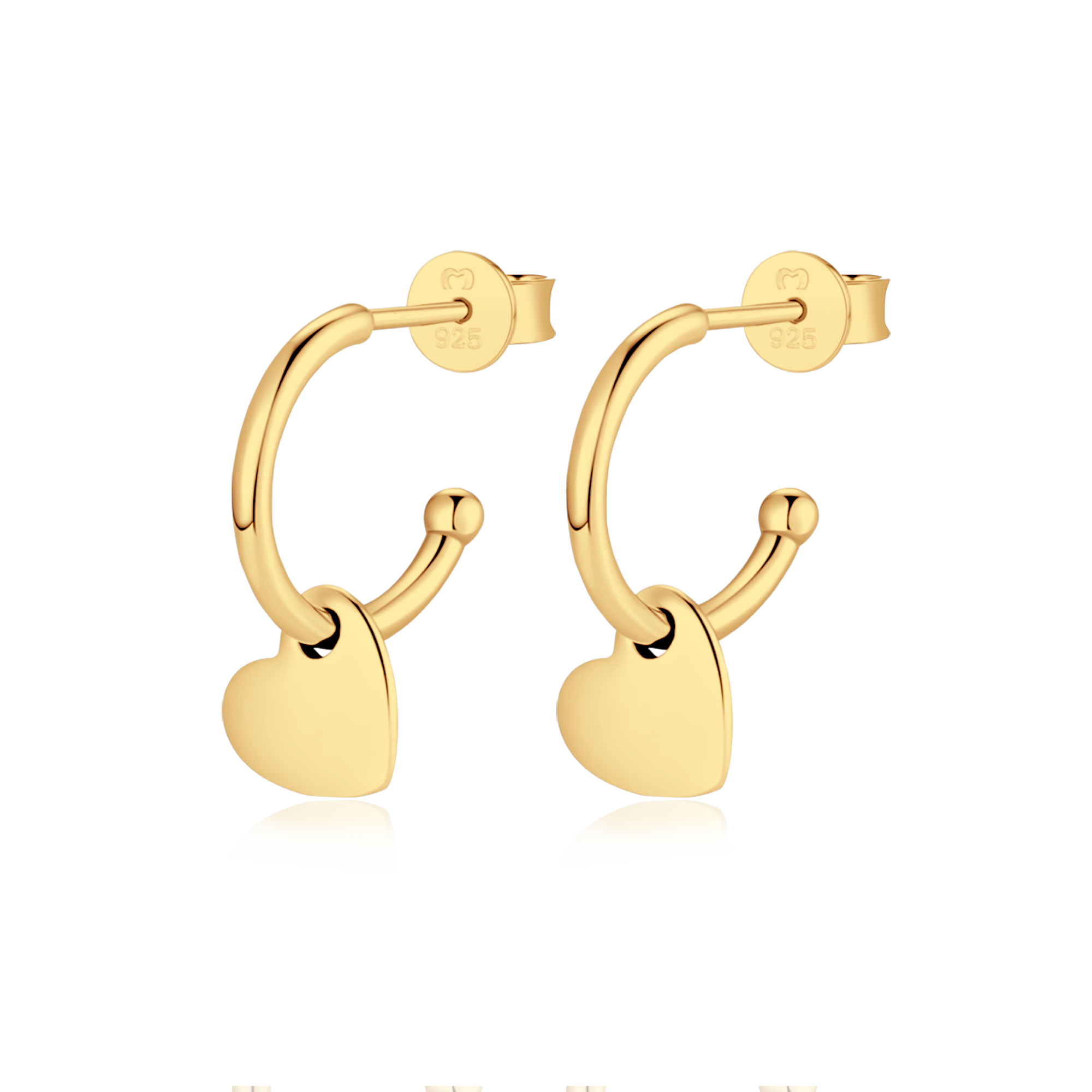 Half Ring Hearts Earrings - SophiaJewels