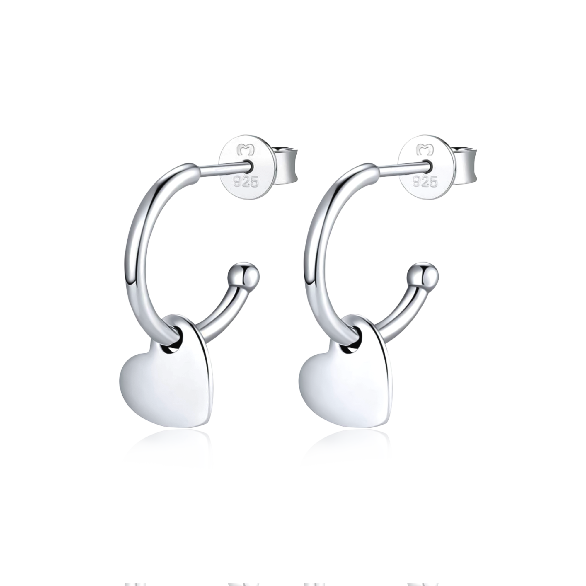 Half Ring Hearts Earrings - SophiaJewels