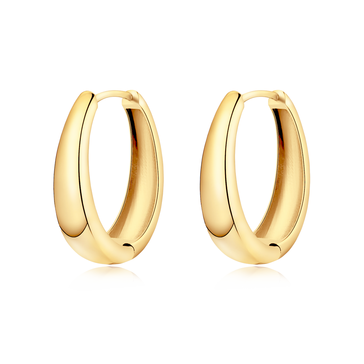 Oval Hoop Ring Earrings - SophiaJewels