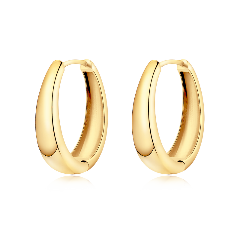 Oval Hoop Ring Earrings - SophiaJewels