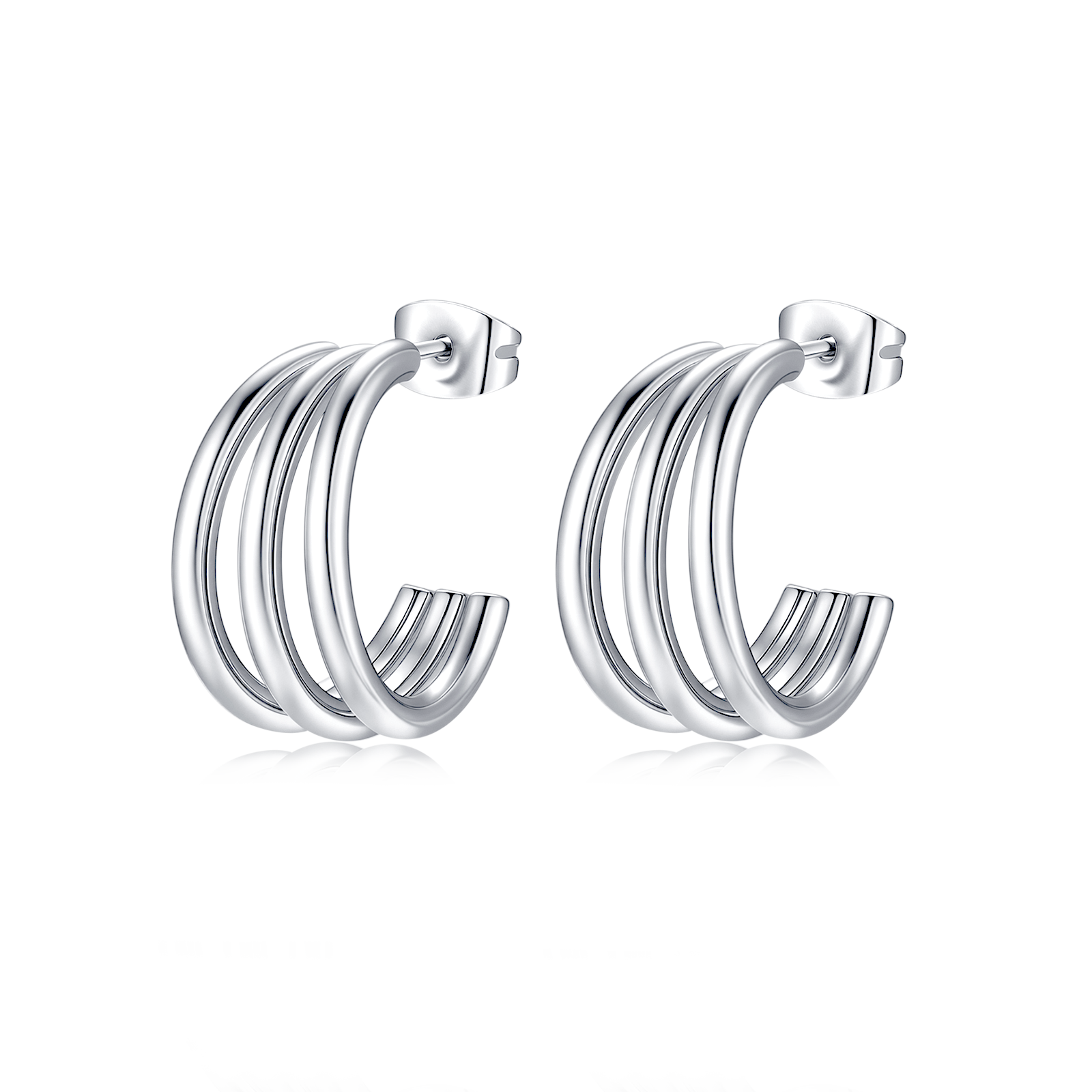 Half Ring Trinity Earrings