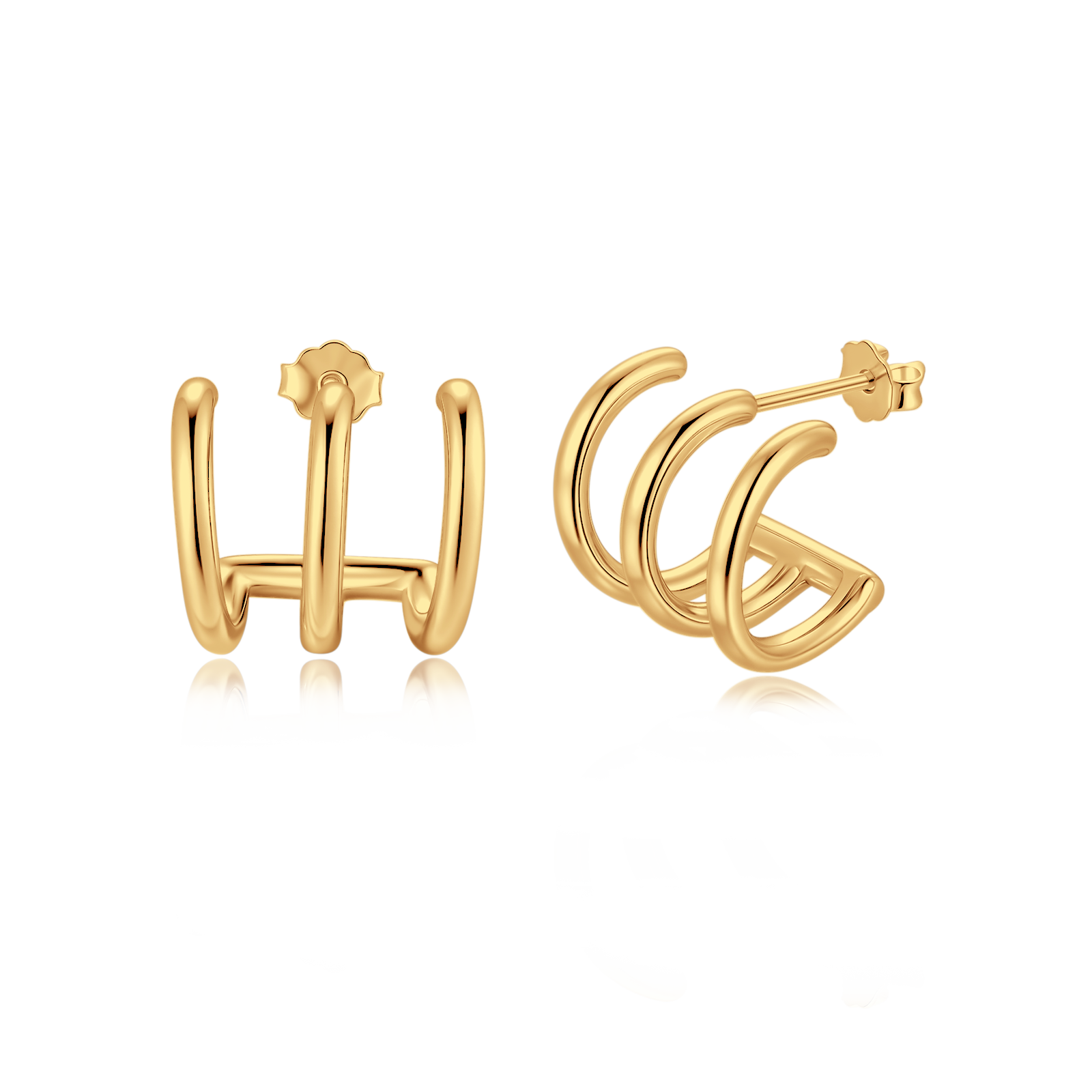 Half Ring Trident Earrings - SophiaJewels