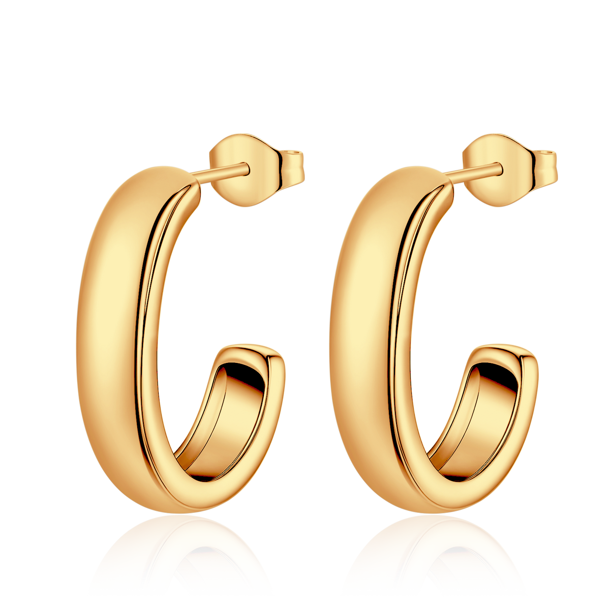 Half Ring J Hoop Earrings - SophiaJewels