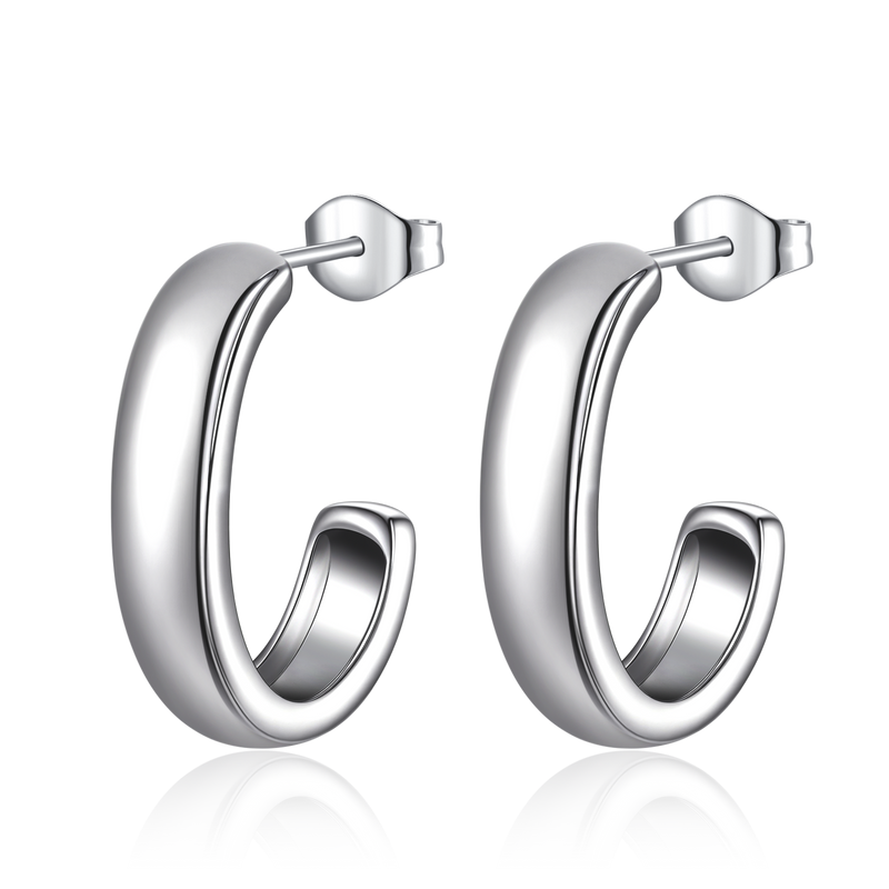 Half Ring J Hoop Earrings - SophiaJewels