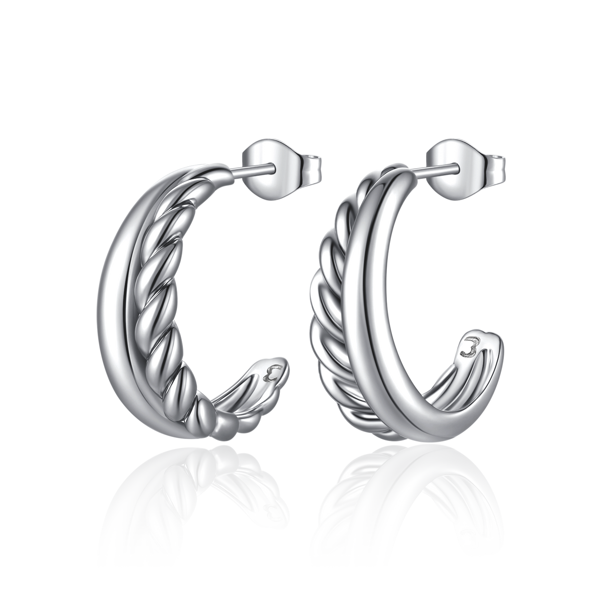 Half Ring Textures Earrings - SophiaJewels