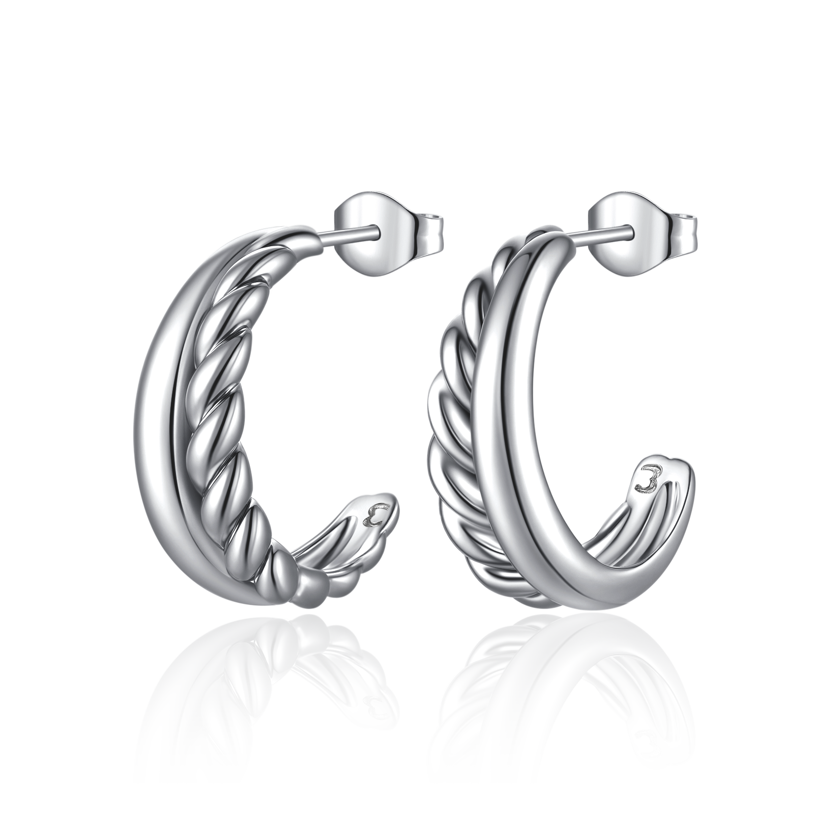Half Ring Textures Earrings