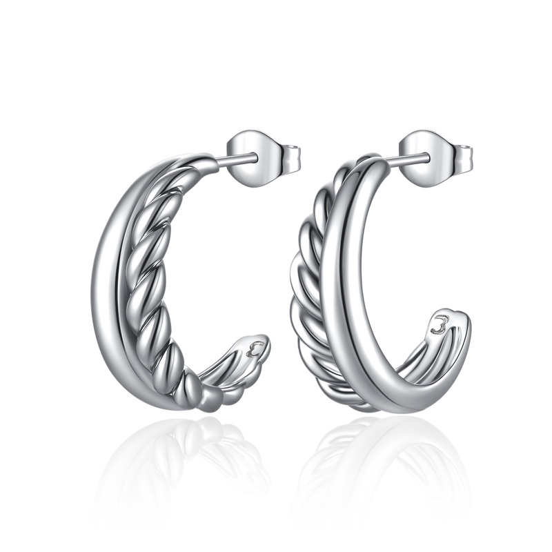 Half Ring Textures Earrings - SophiaJewels