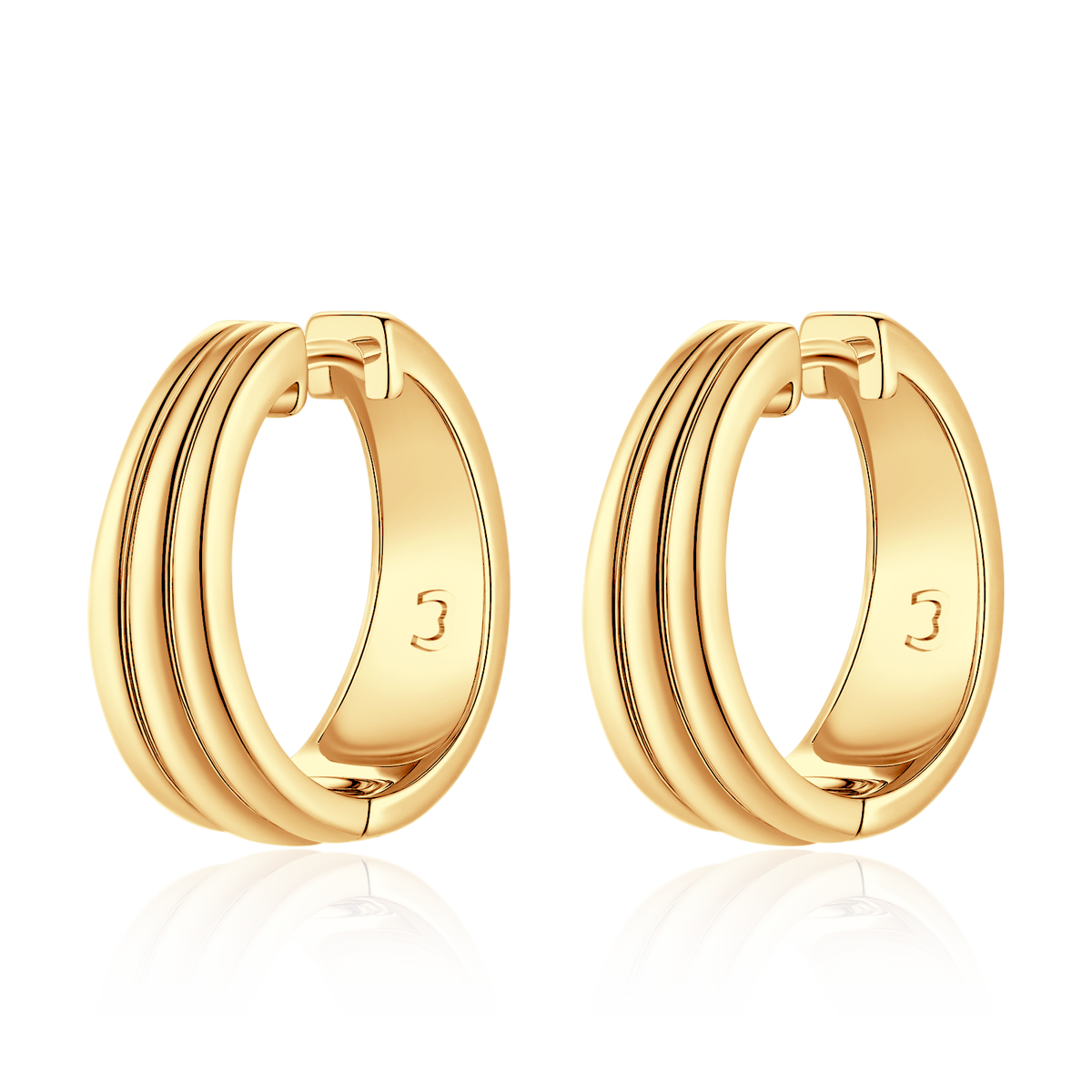 Ribbed Hoop Earrings - SophiaJewels