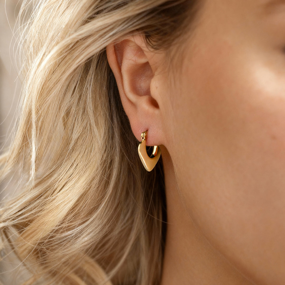 Triangular Hoop Earrings - SophiaJewels